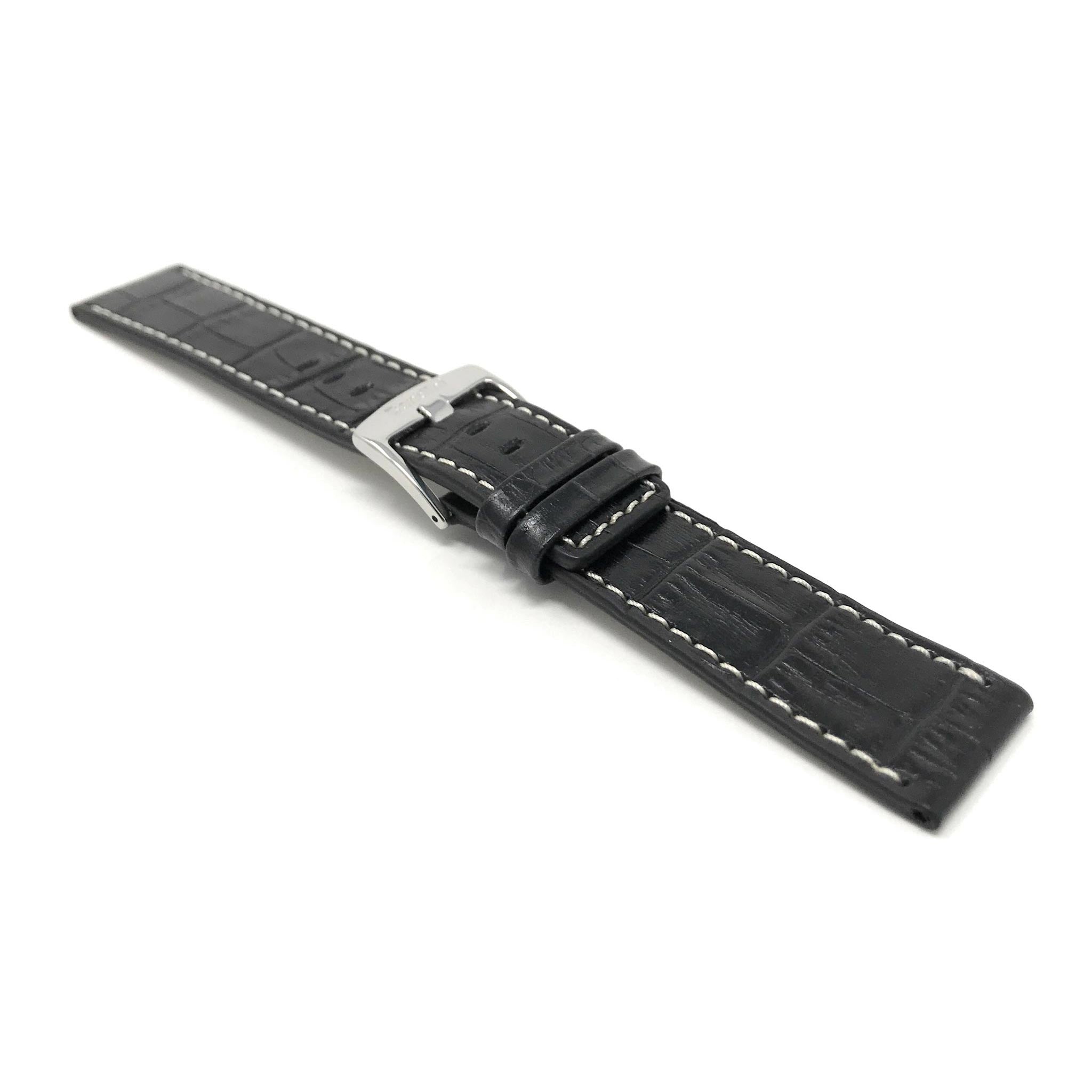Bandini Square Tip Leather Alligator Pattern Watch Band – 22mm 24mm 26mm 28mm 30mm