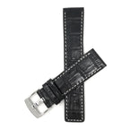 Bandini Square Tip Leather Alligator Pattern Watch Band – 22mm 24mm 26mm 28mm 30mm