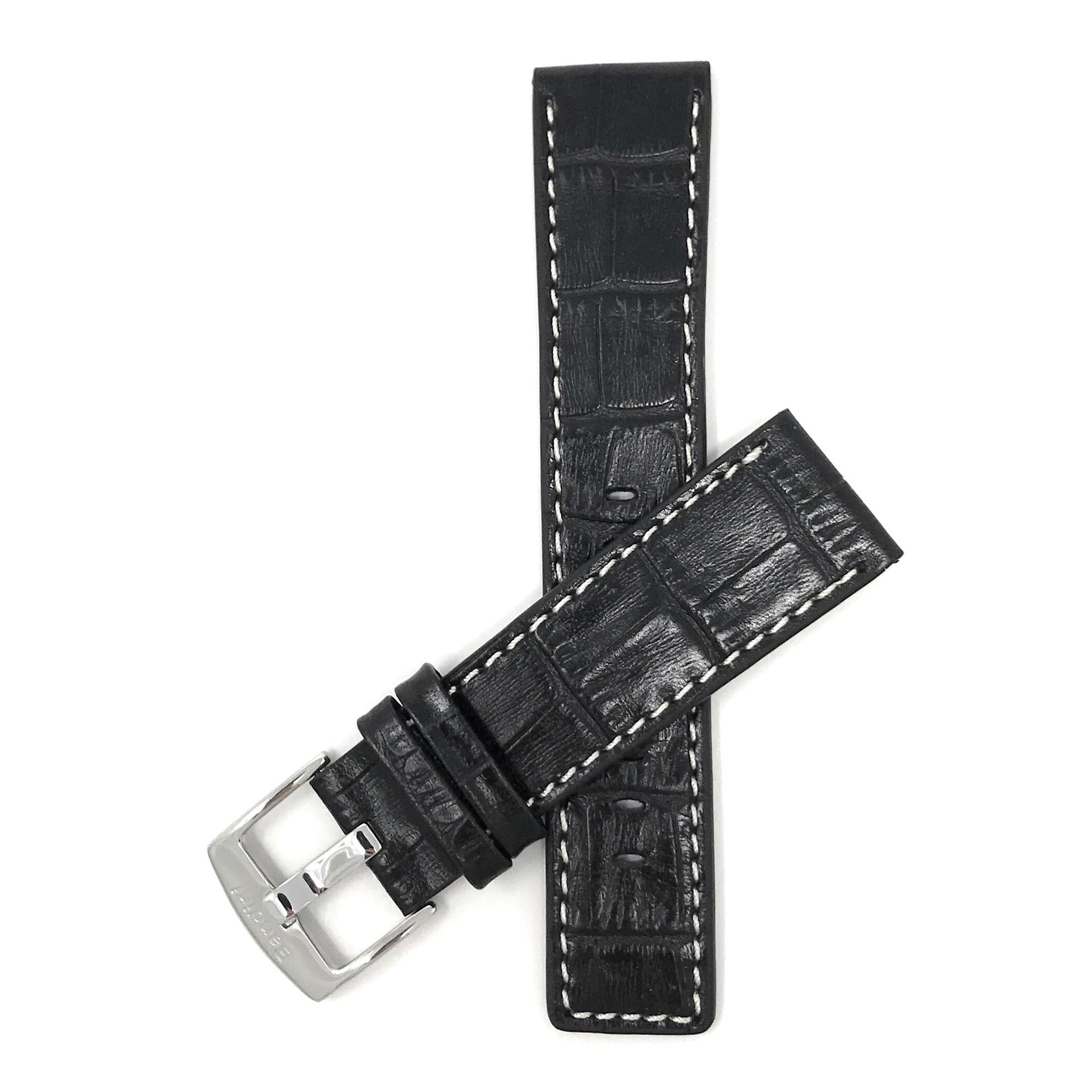 Bandini Square Tip Leather Alligator Pattern Watch Band – 22mm 24mm 26mm 28mm 30mm