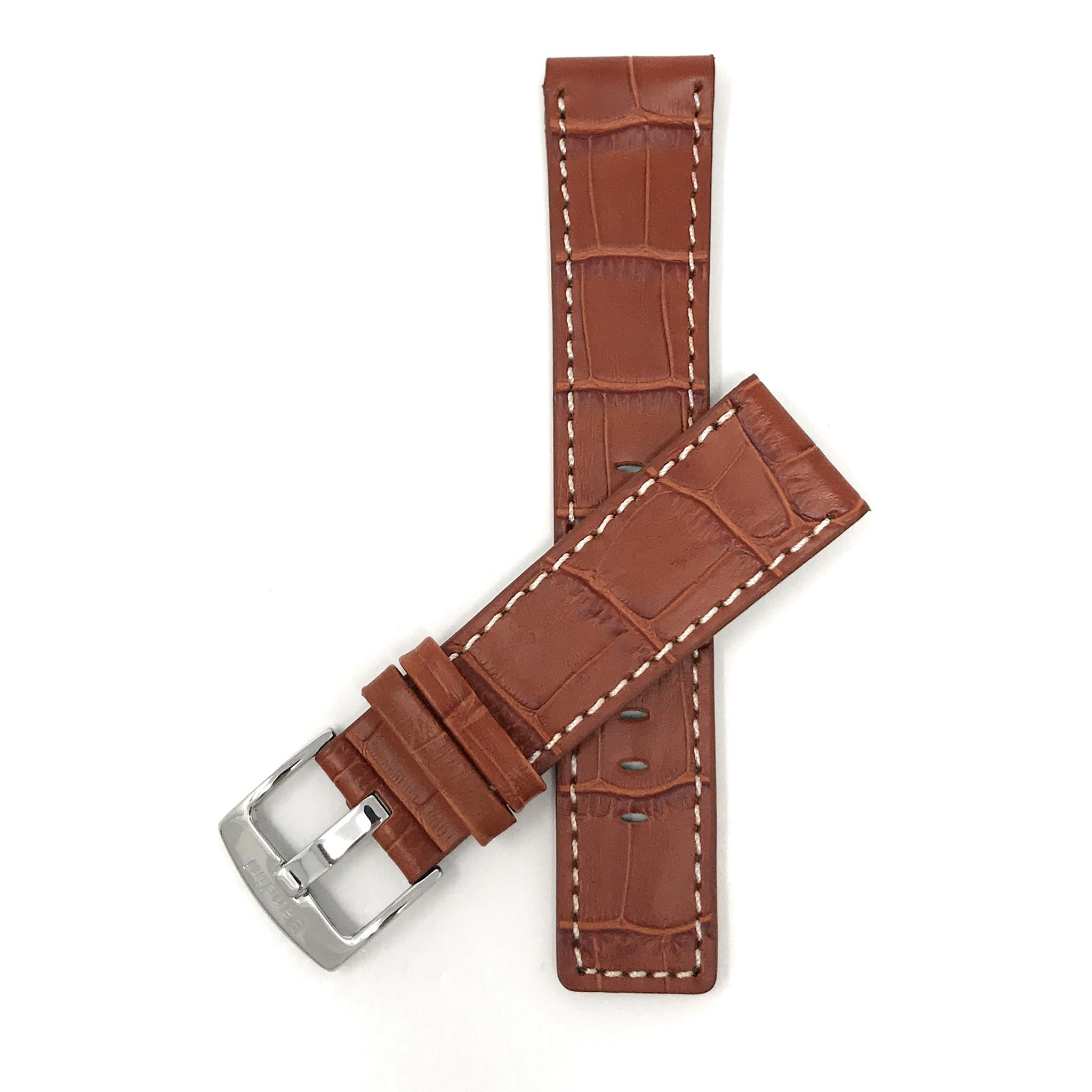 Bandini Square Tip Leather Alligator Pattern Watch Band – 22mm 24mm 26mm 28mm 30mm
