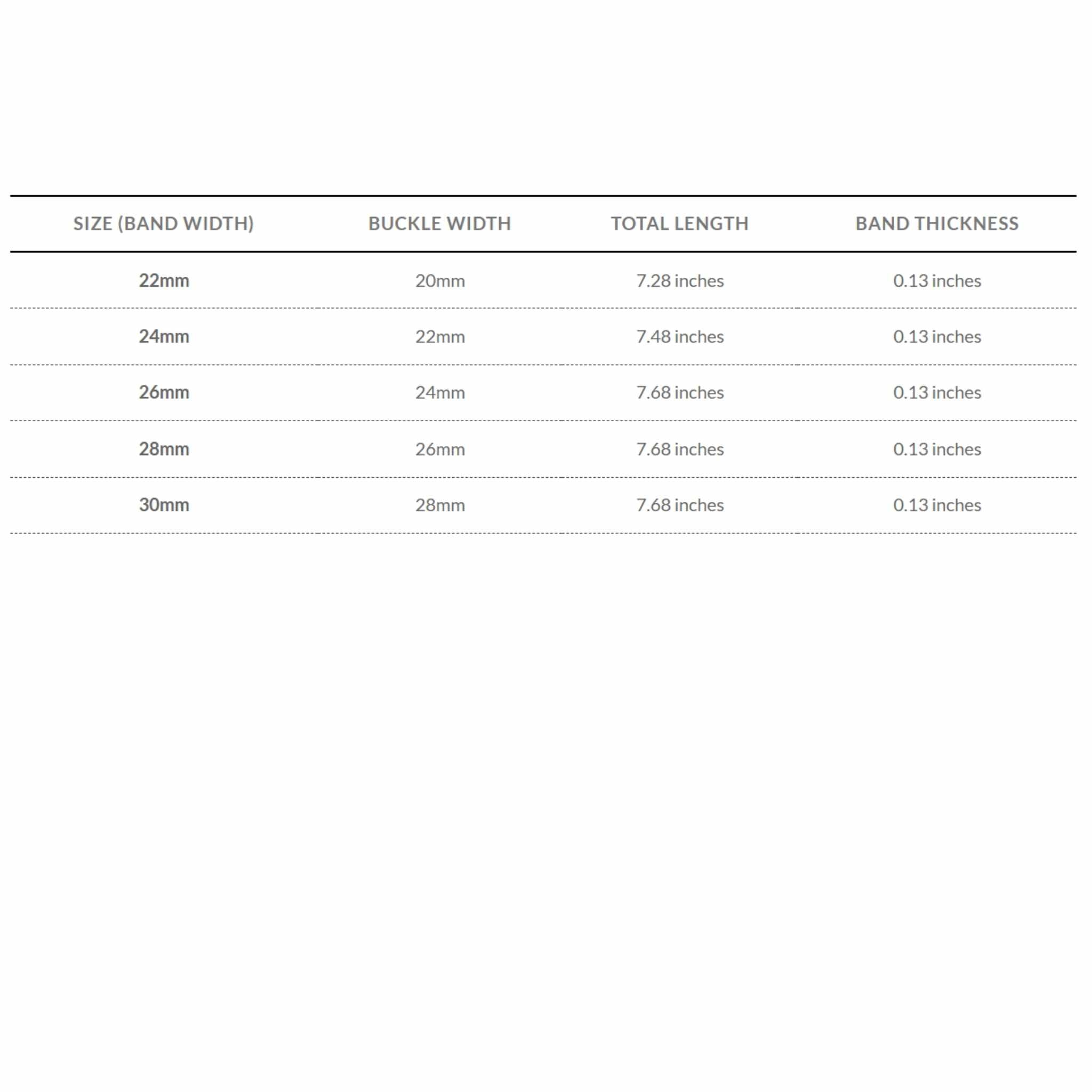 Bandini  Square Tip Leather Classic Watch Band – 22mm 24mm 26mm 28mm 30mm