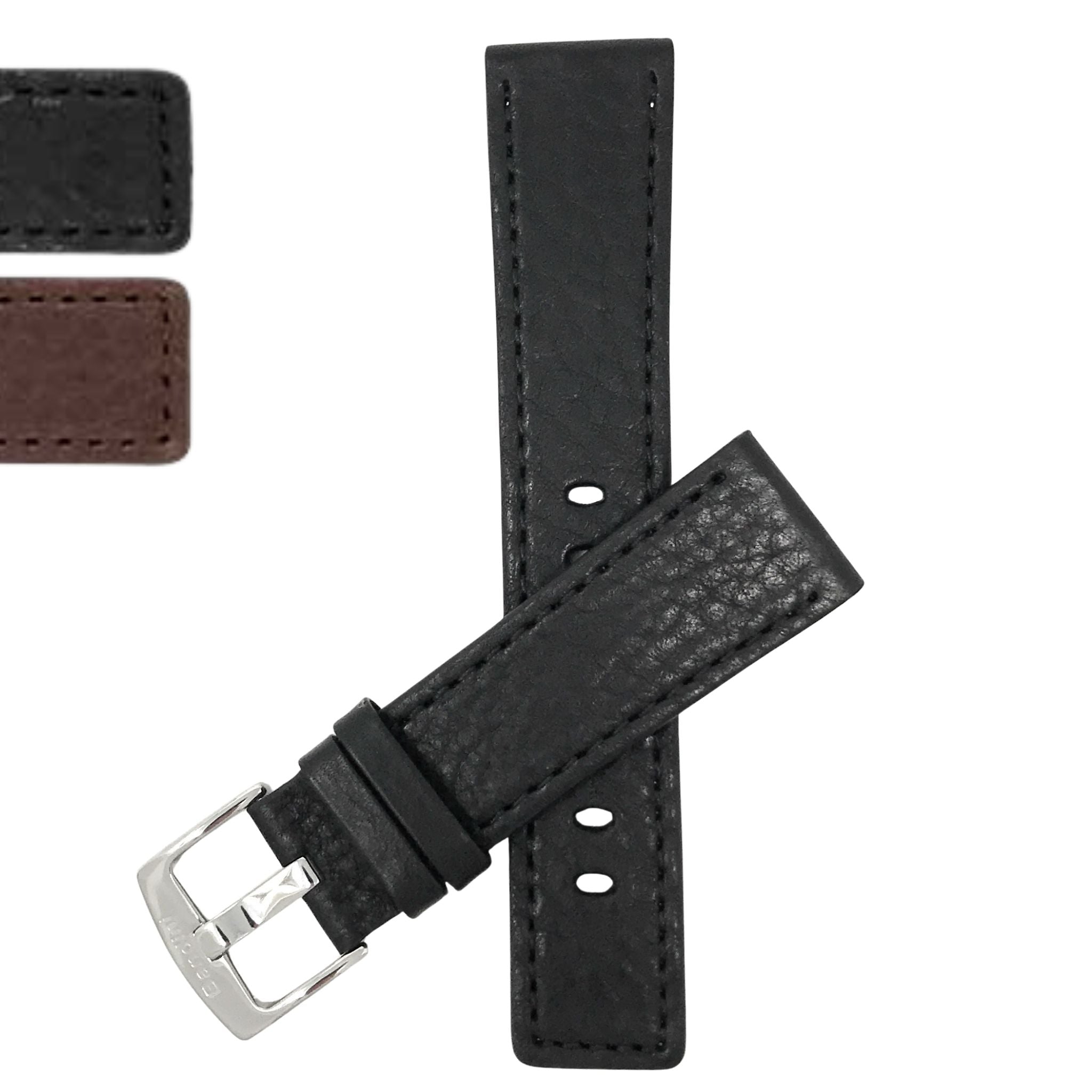 Bandini  Square Tip Leather Classic Watch Band – 22mm 24mm 26mm 28mm 30mm
