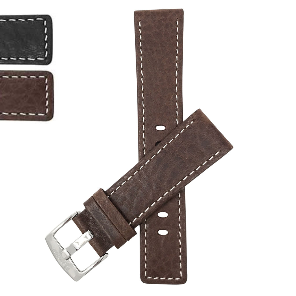 Bandini  Square Tip Leather Classic Watch Band – 22mm 24mm 26mm 28mm 30mm