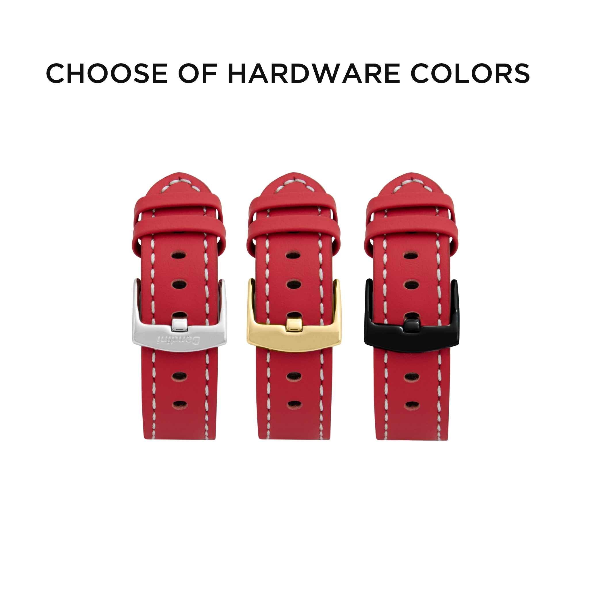 Bandini Leather Aviator Watch Band for Apple Watch - White Stitch