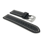 Bandini Leather Aviator Watch Band, White Stitch - 18mm to 28mm