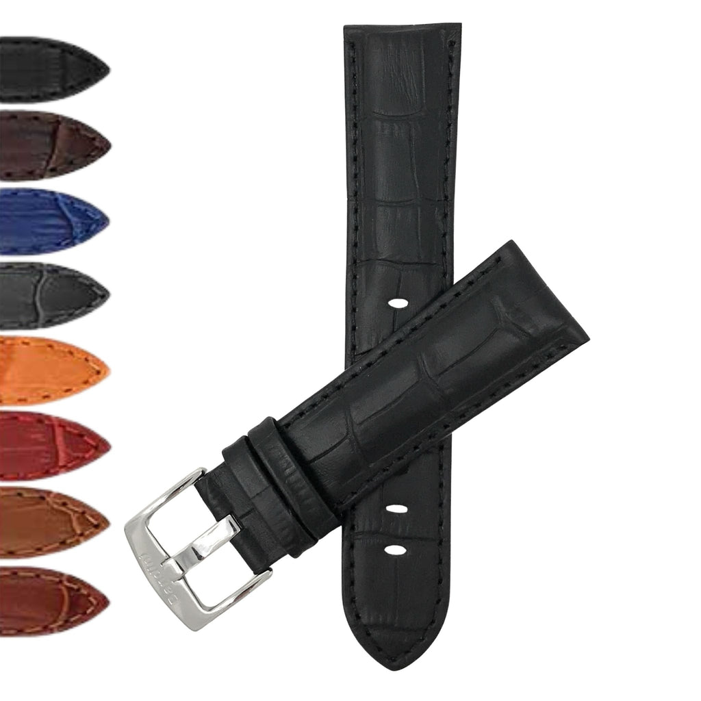 Bandini Leather Alligator Pattern Watch Band – 18mm 20mm 22mm 24mm 26mm