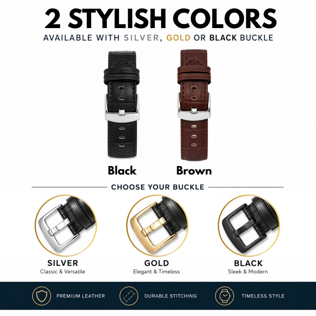 Bandini Triple Extra Long (XXXL) Leather Watch Band - 18mm to 24mm