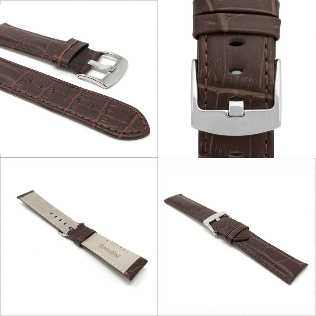 Bandini Leather Alligator Pattern Watch Band – 18mm 20mm 22mm 24mm 26mm