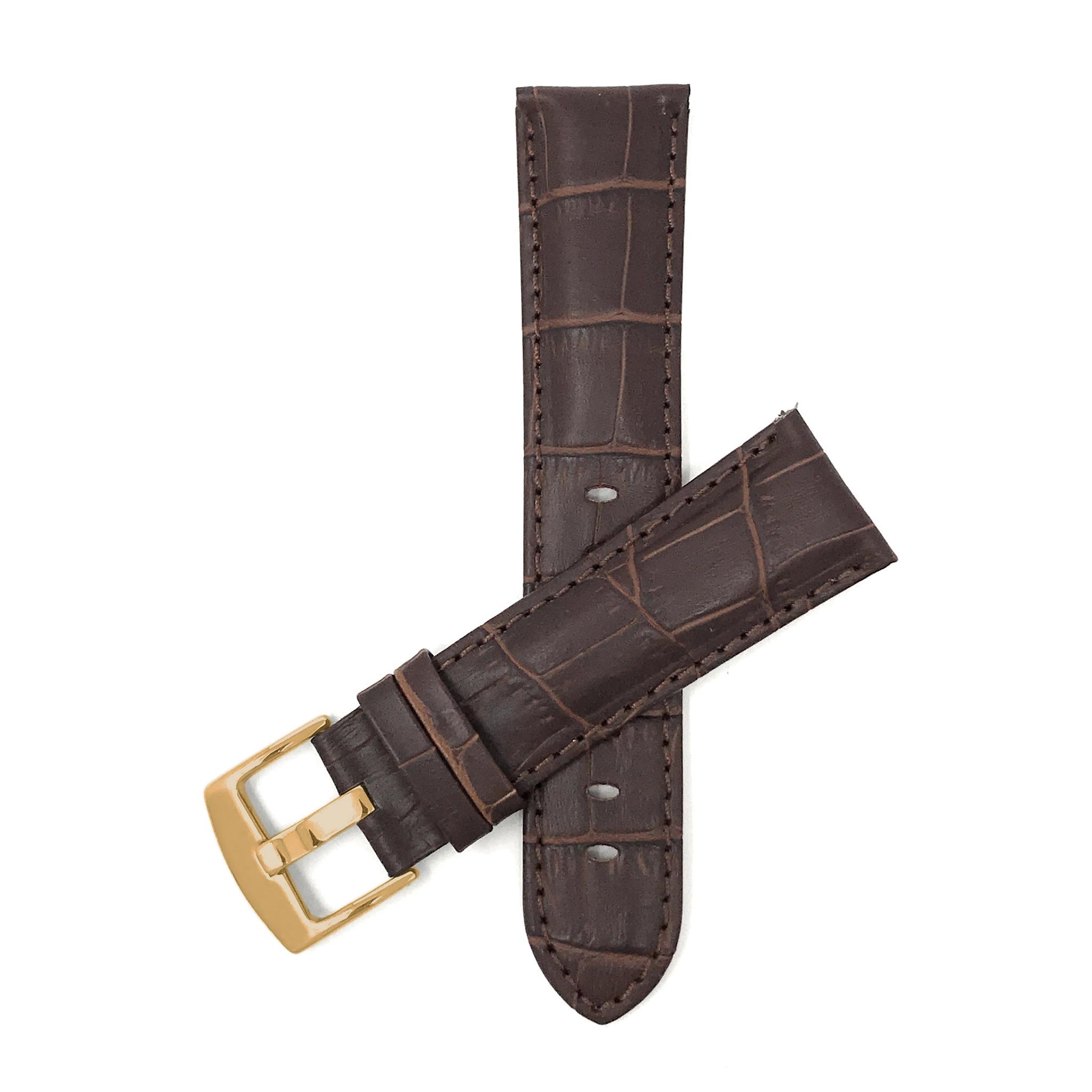 Bandini Leather Alligator Pattern Watch Band – 18mm 20mm 22mm 24mm 26mm
