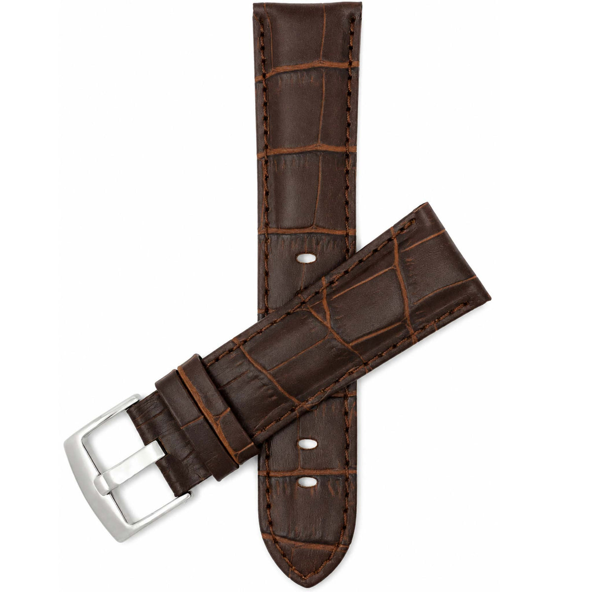 Bandini Leather Alligator Pattern Watch Band – 18mm 20mm 22mm 24mm 26mm