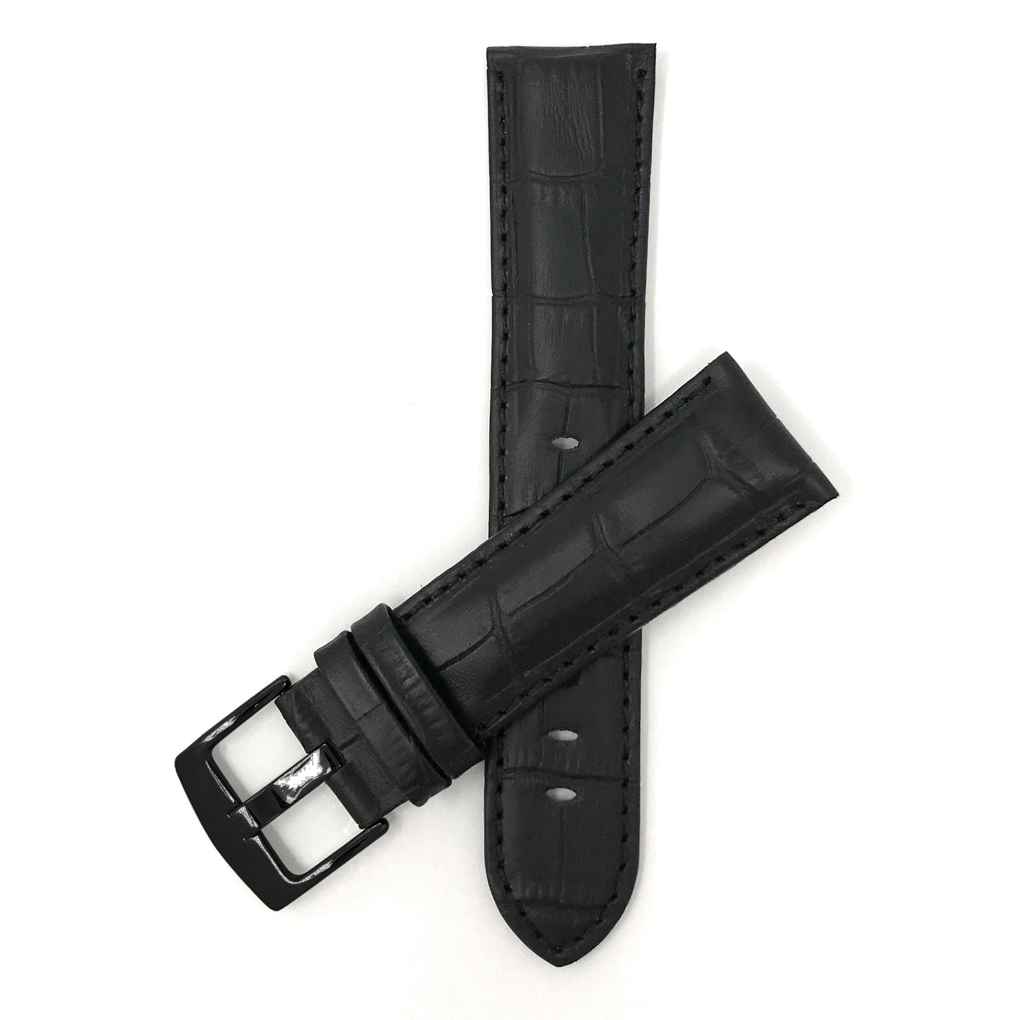 Bandini Leather Alligator Pattern Watch Band – 18mm 20mm 22mm 24mm 26mm