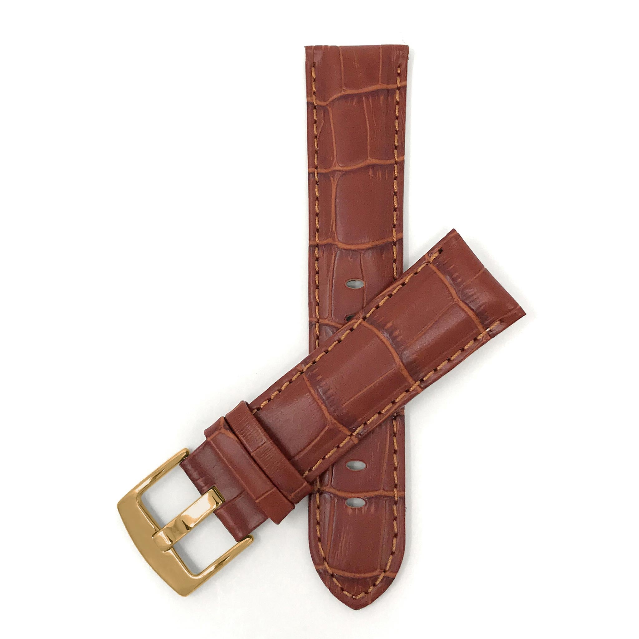 Bandini Leather Alligator Pattern Watch Band – 18mm 20mm 22mm 24mm 26mm