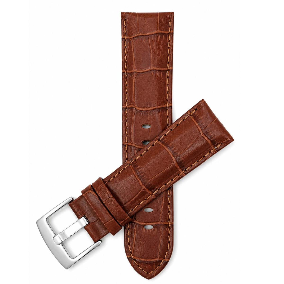 Bandini Leather Alligator Pattern Watch Band – 18mm 20mm 22mm 24mm 26mm