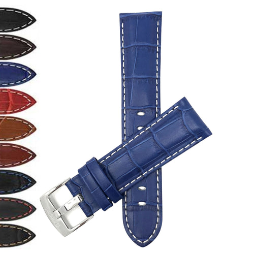 Bandini Leather Alligator Pattern Watch Band – 18mm 20mm 22mm 24mm 26mm