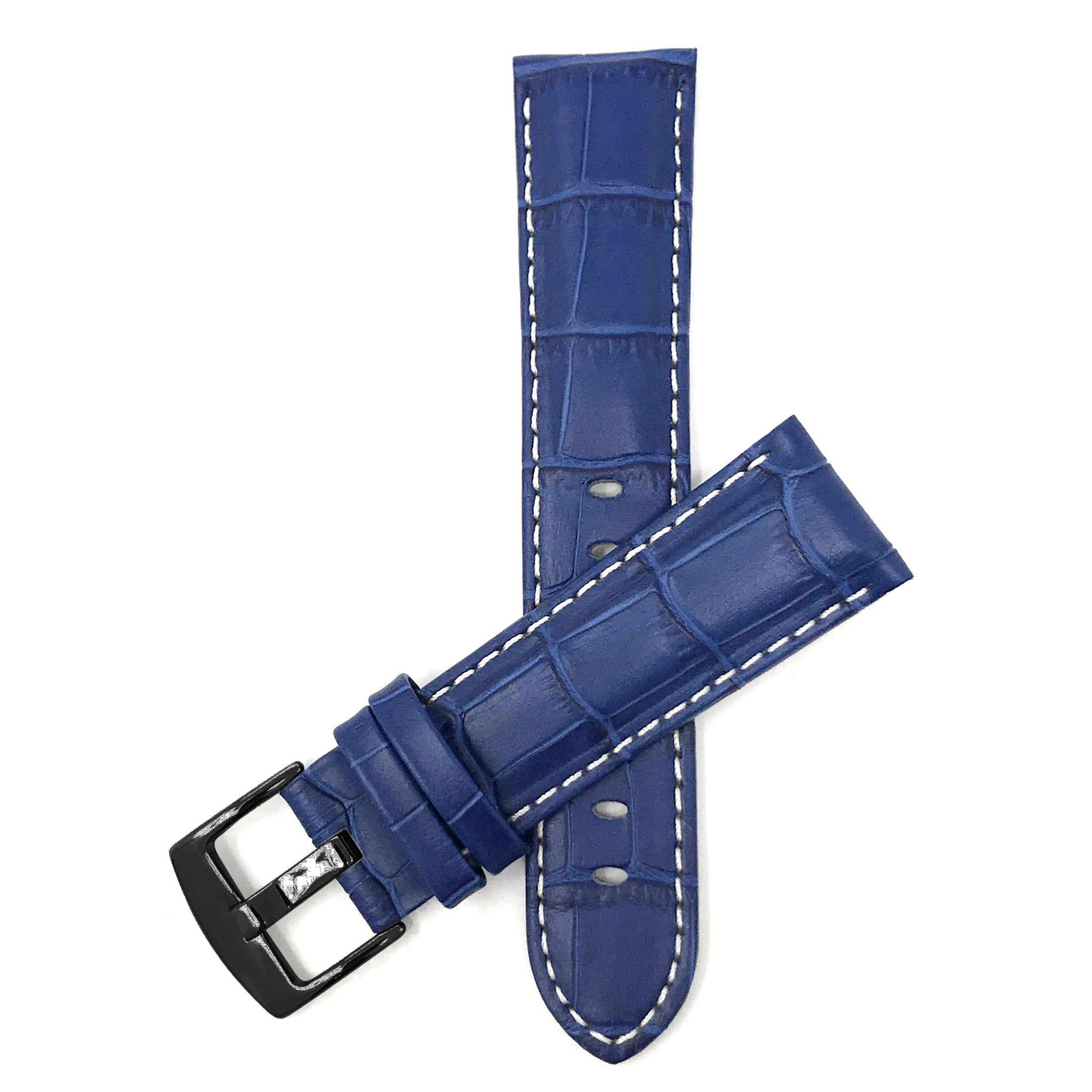 Bandini Leather Alligator Pattern Watch Band – 18mm 20mm 22mm 24mm 26mm