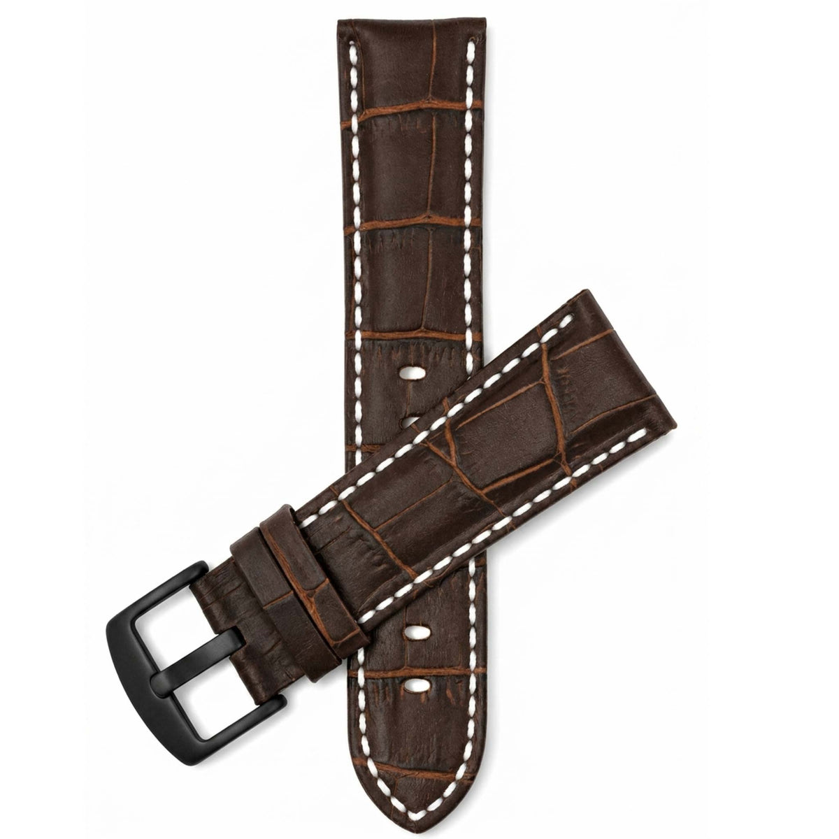 Bandini Leather Alligator Pattern Watch Band – 18mm 20mm 22mm 24mm 26mm