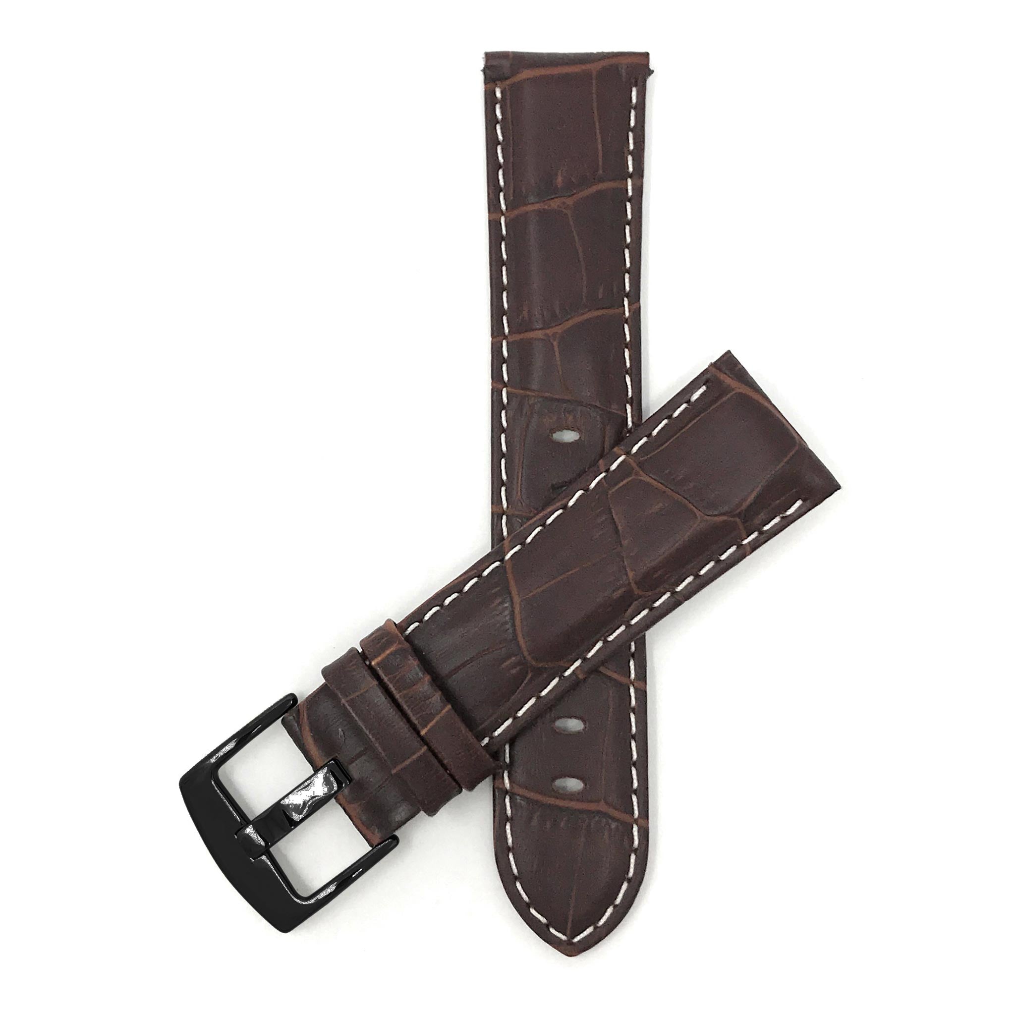 Bandini Leather Alligator Pattern Watch Band – 18mm 20mm 22mm 24mm 26mm