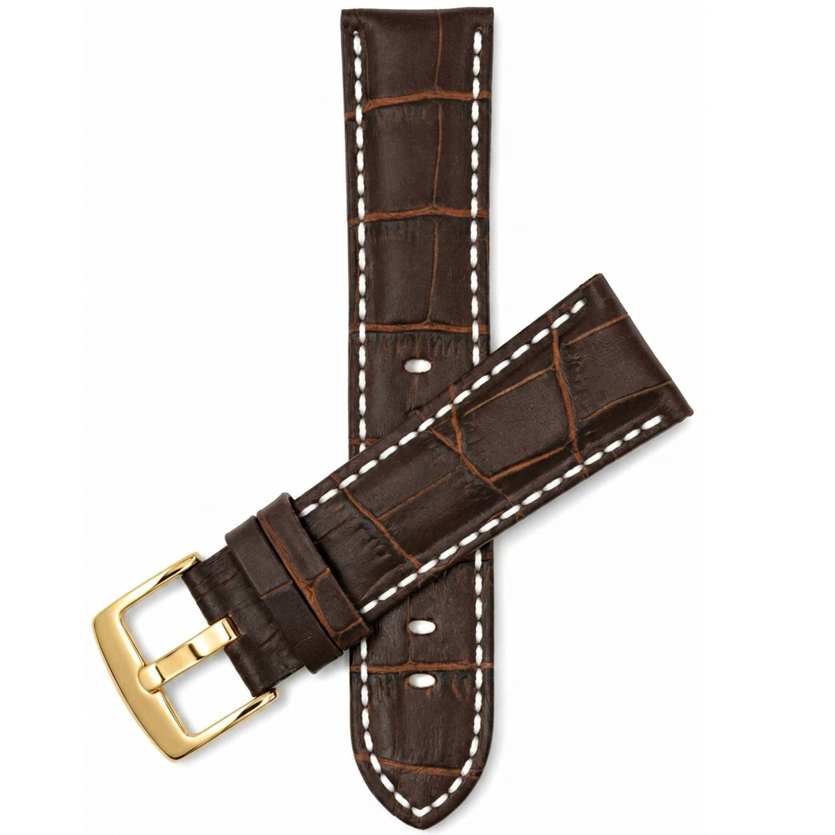 Bandini Leather Alligator Pattern Watch Band – 18mm 20mm 22mm 24mm 26mm