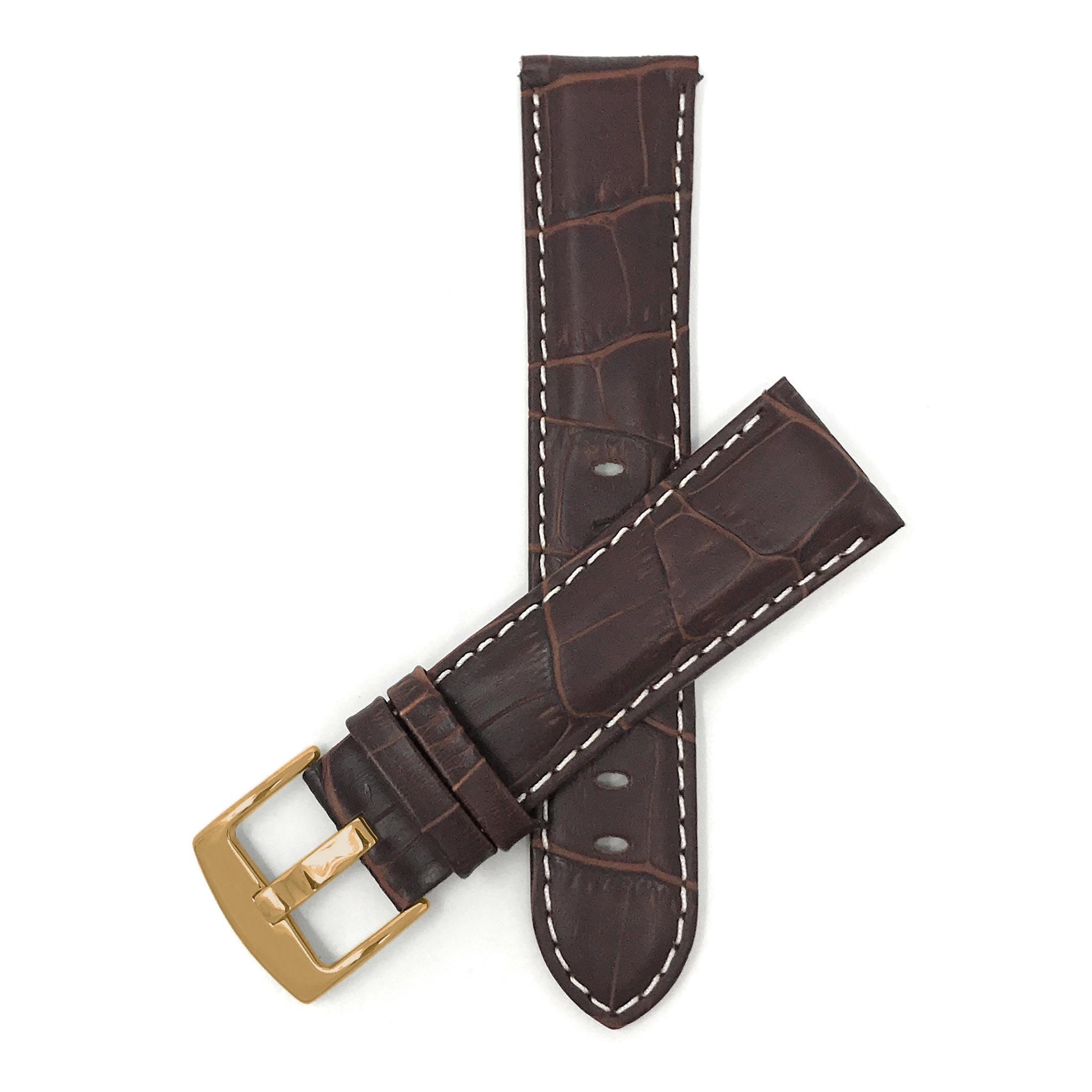 Bandini Leather Alligator Pattern Watch Band – 18mm 20mm 22mm 24mm 26mm