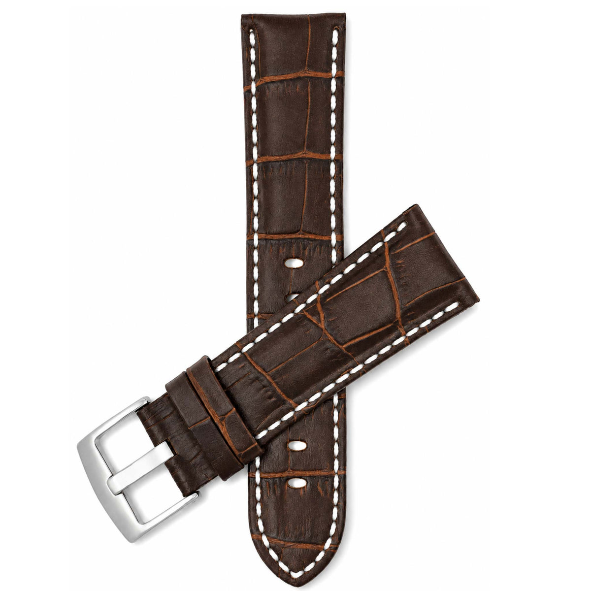 Bandini Leather Alligator Pattern Watch Band – 18mm 20mm 22mm 24mm 26mm