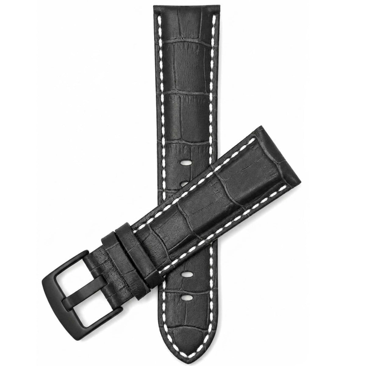 Bandini Leather Alligator Pattern Watch Band – 18mm 20mm 22mm 24mm 26mm