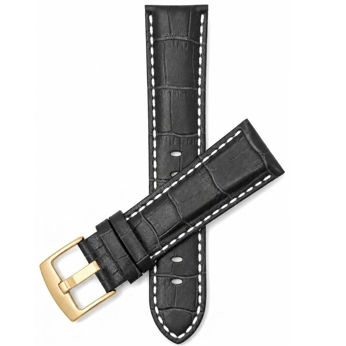 Bandini Leather Alligator Pattern Watch Band – 18mm 20mm 22mm 24mm 26mm