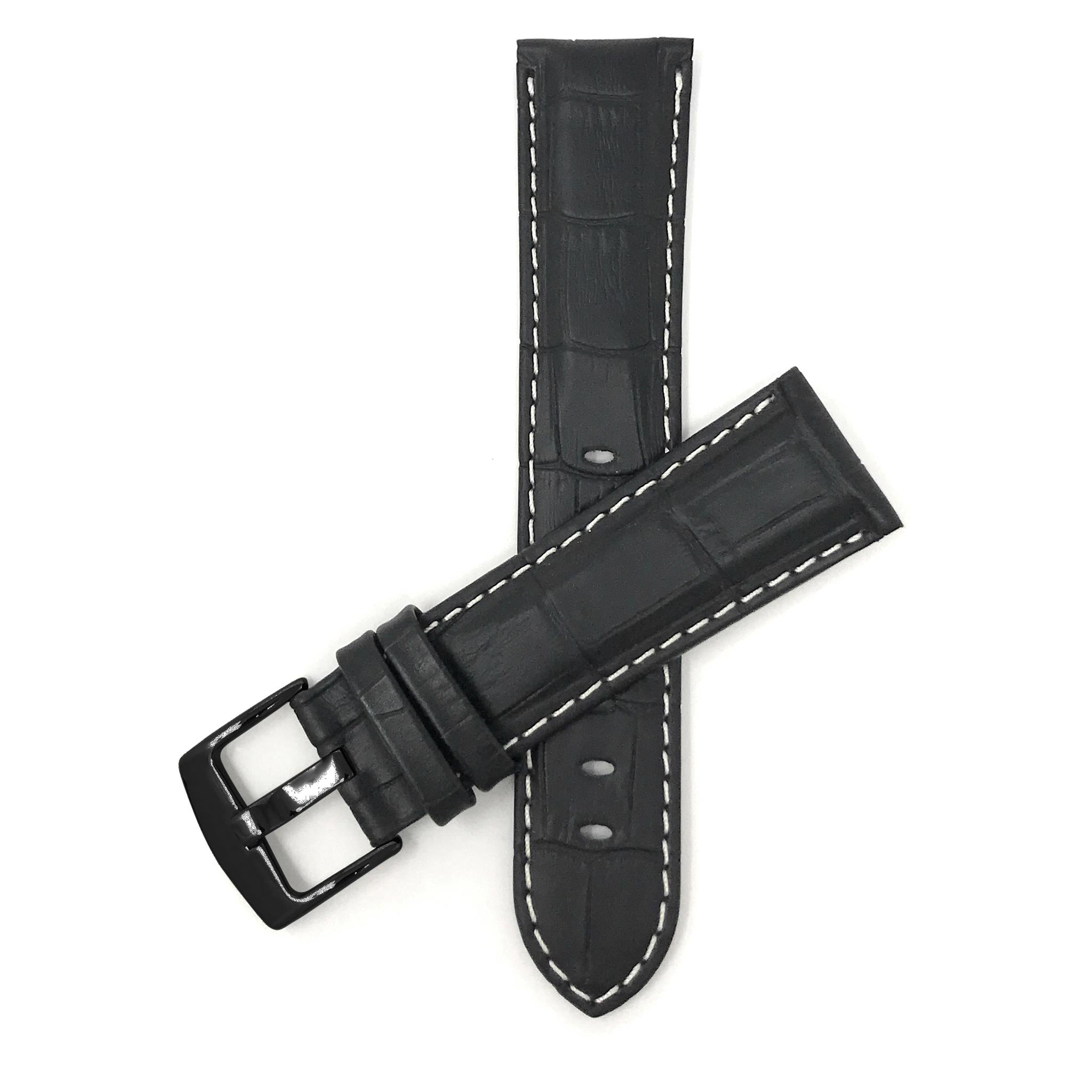 Bandini Leather Alligator Pattern Watch Band – 18mm 20mm 22mm 24mm 26mm