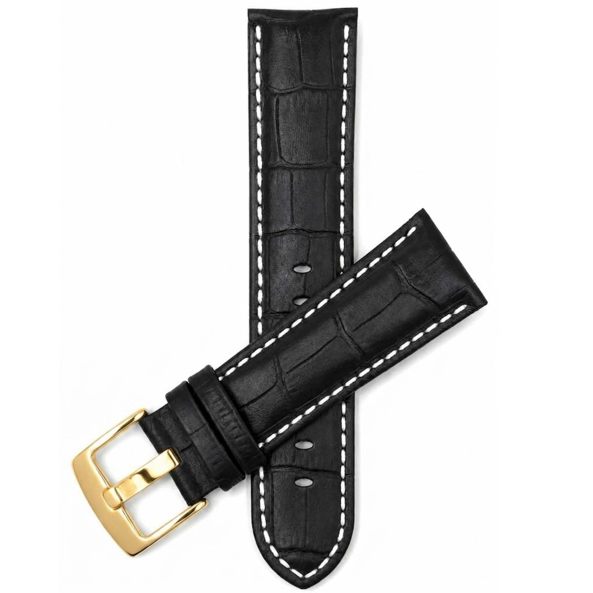 Bandini Leather Alligator Pattern Watch Band – 18mm 20mm 22mm 24mm 26mm