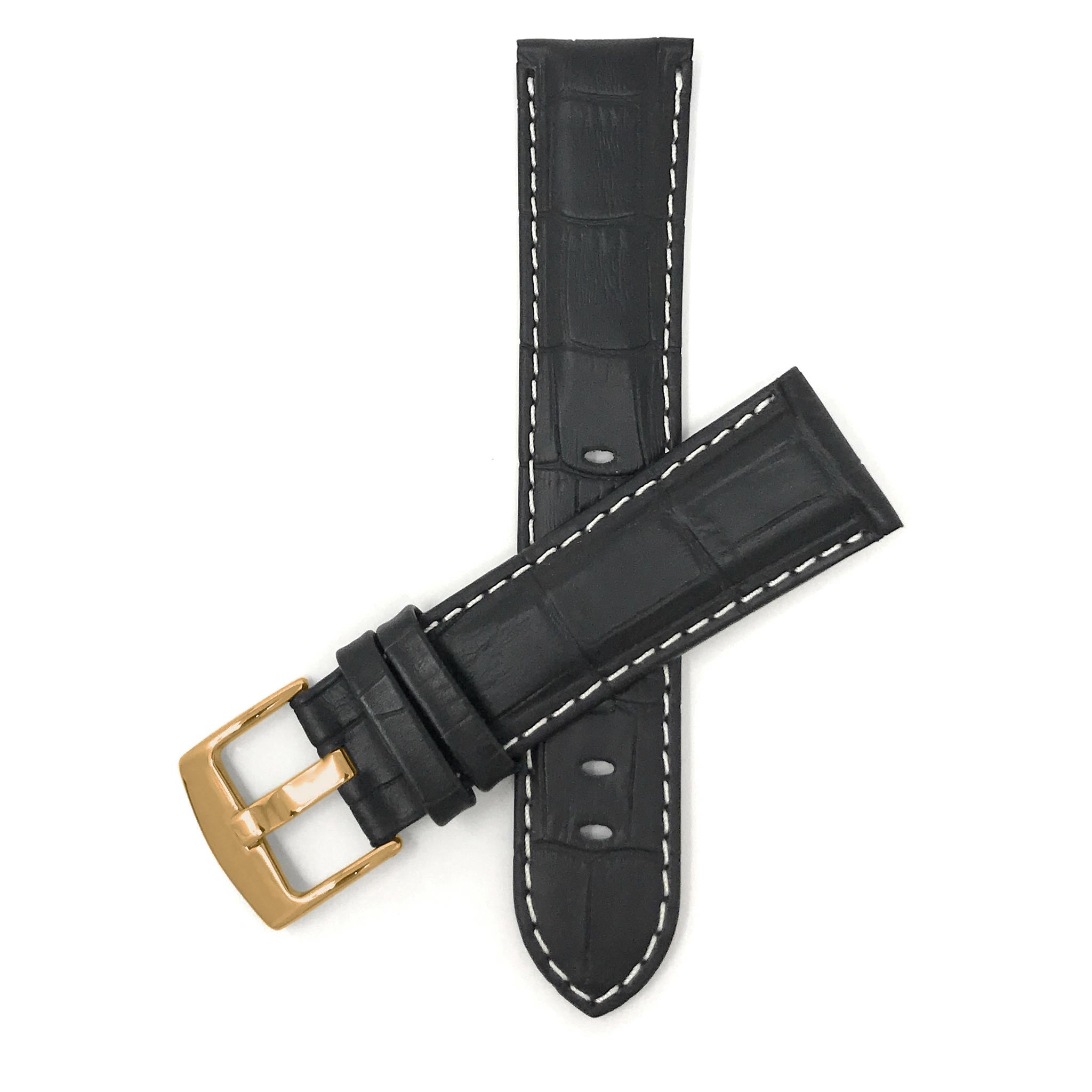 Bandini Leather Alligator Pattern Watch Band – 18mm 20mm 22mm 24mm 26mm