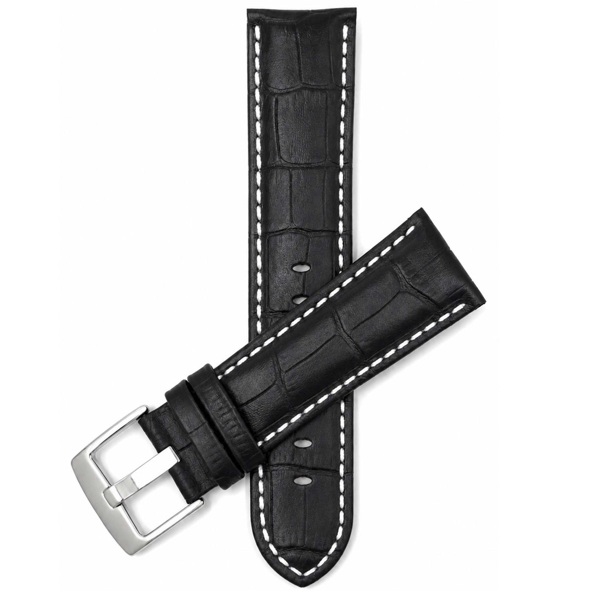 Bandini Leather Alligator Pattern Watch Band – 18mm 20mm 22mm 24mm 26mm