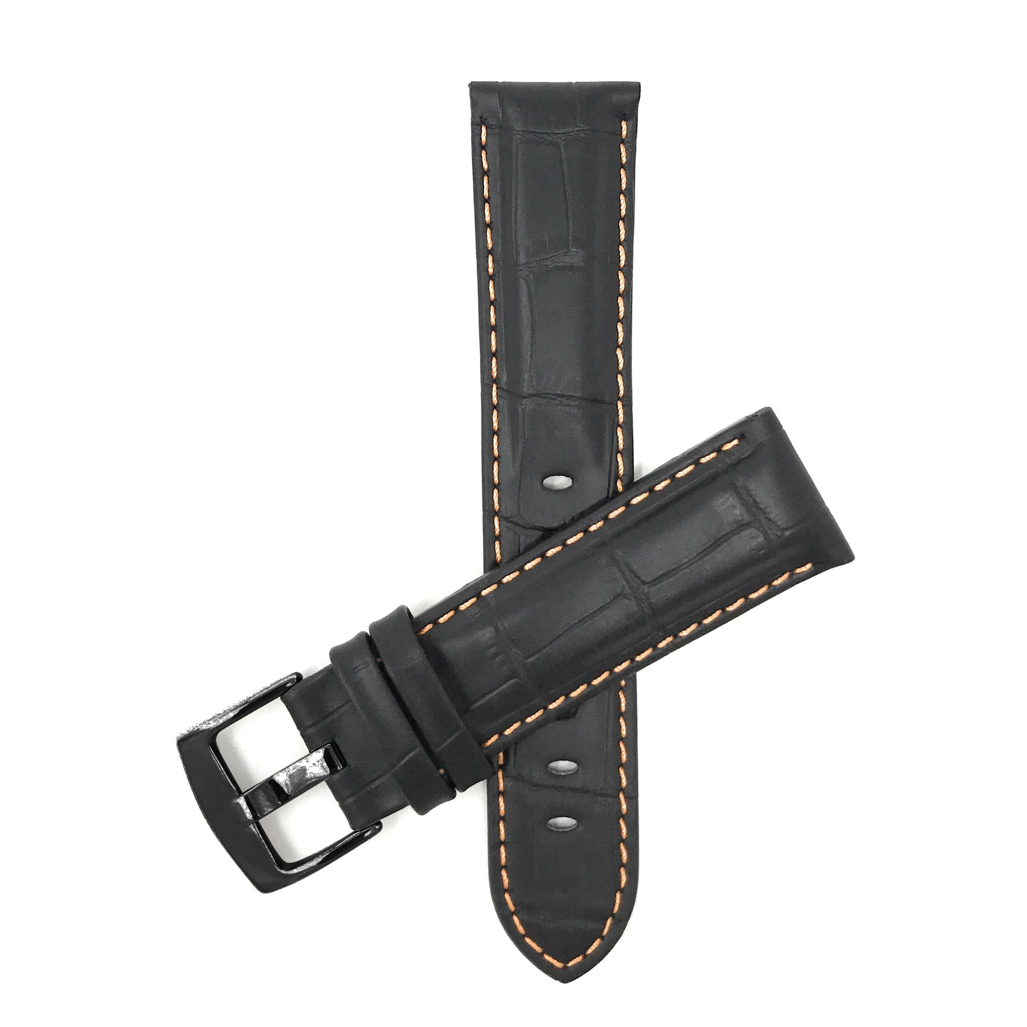 Bandini Leather Alligator Pattern Watch Band – 18mm 20mm 22mm 24mm 26mm