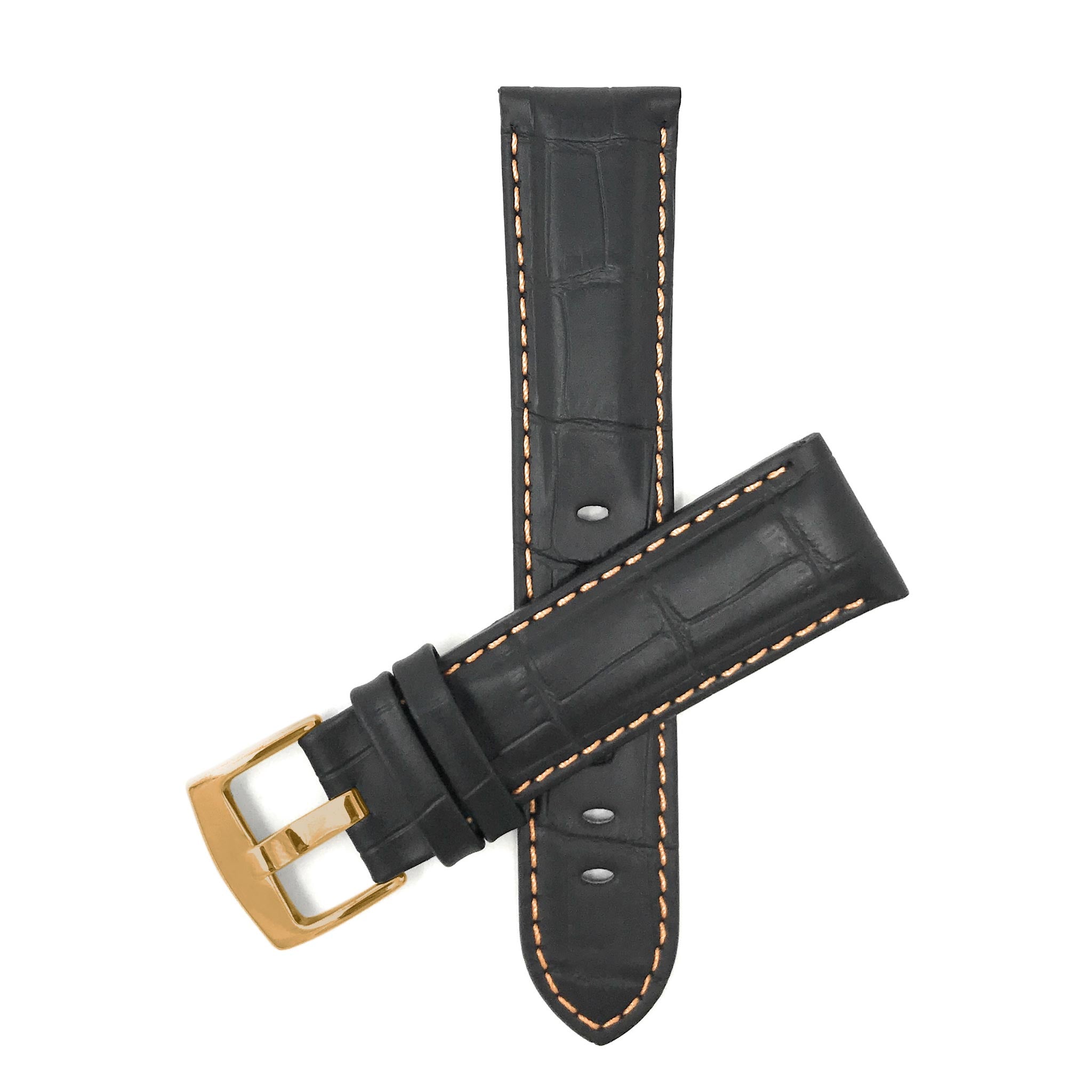 Bandini Leather Alligator Pattern Watch Band – 18mm 20mm 22mm 24mm 26mm