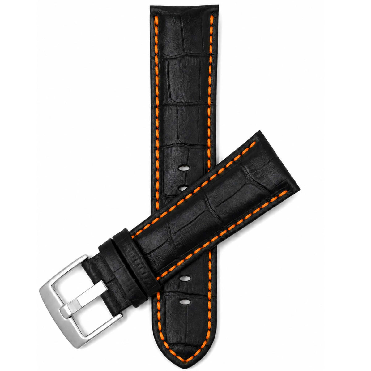 Bandini Leather Alligator Pattern Watch Band – 18mm 20mm 22mm 24mm 26mm