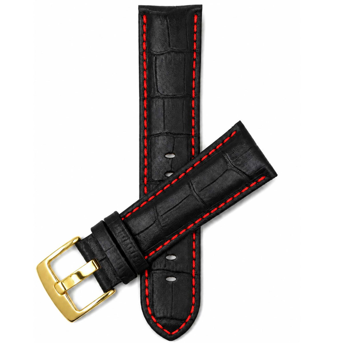 Bandini Leather Alligator Pattern Watch Band – 18mm 20mm 22mm 24mm 26mm