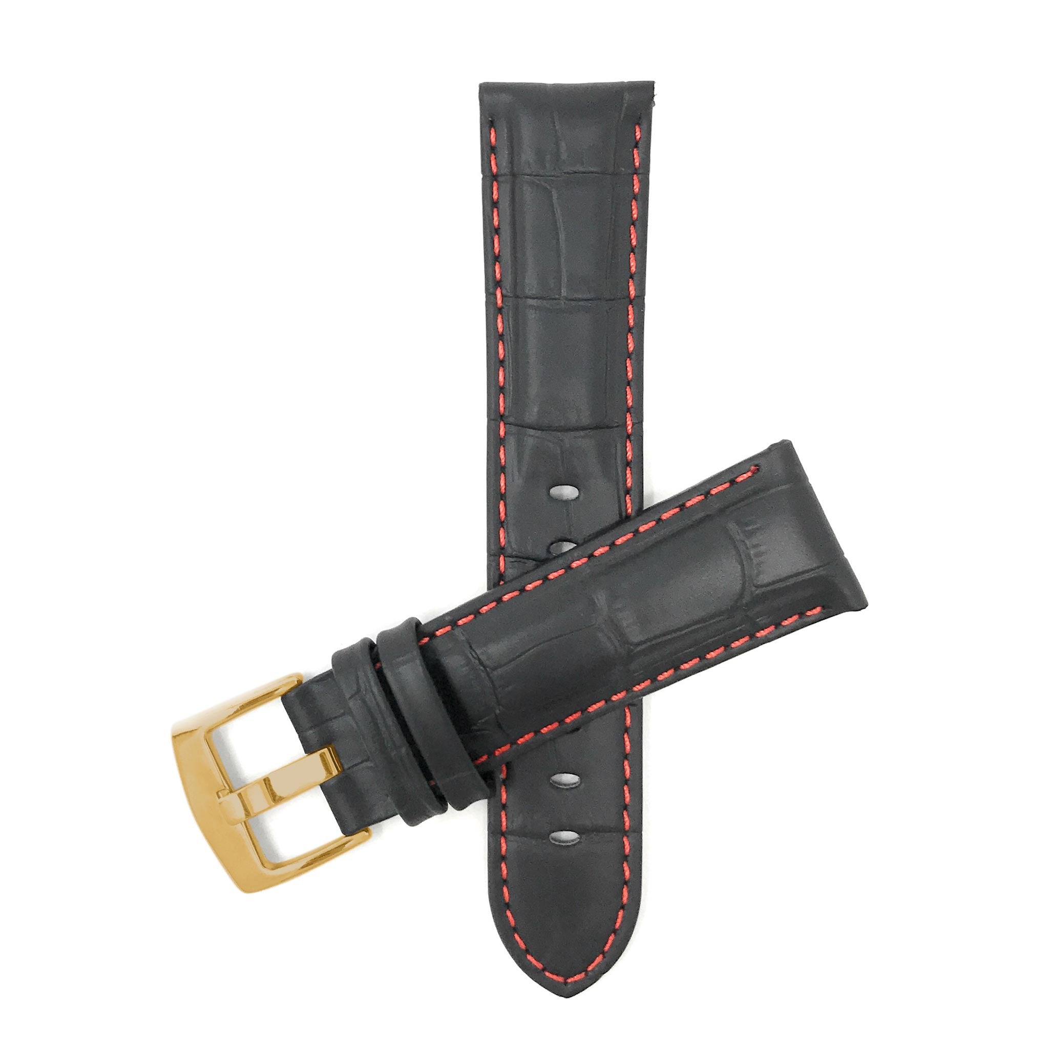 Bandini Leather Alligator Pattern Watch Band – 18mm 20mm 22mm 24mm 26mm
