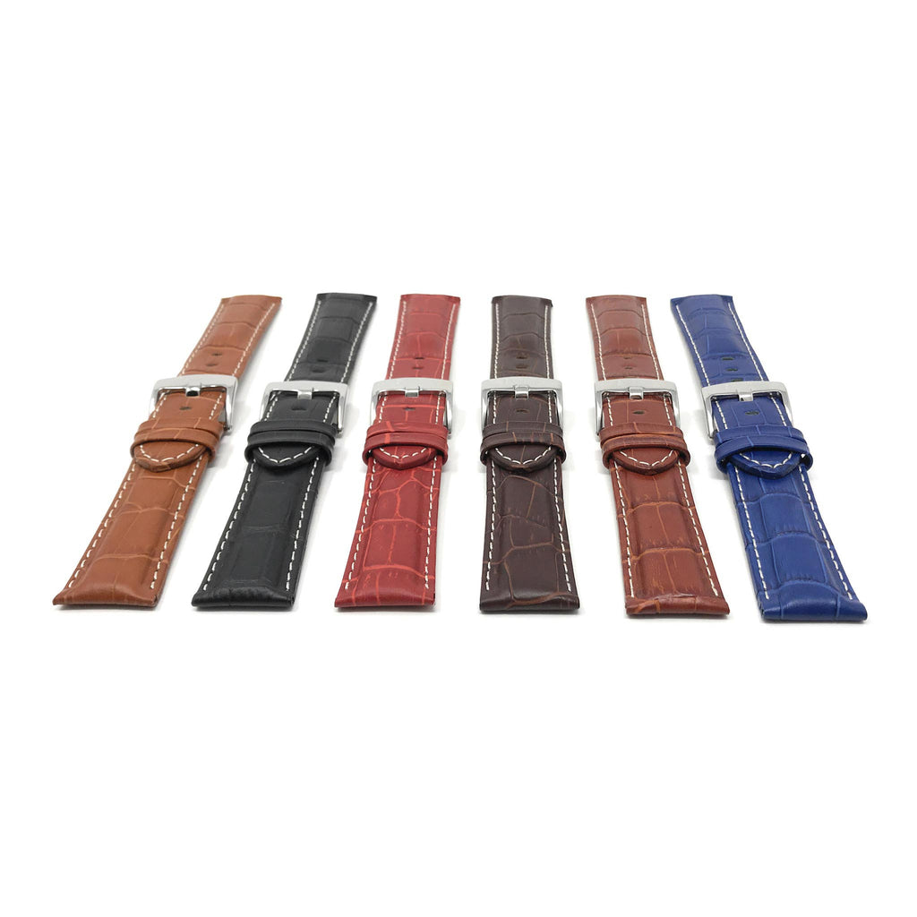 Bandini Leather Alligator Pattern Watch Band – 18mm 20mm 22mm 24mm 26mm
