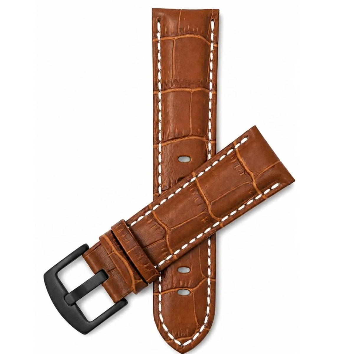 Bandini Leather Alligator Pattern Watch Band – 18mm 20mm 22mm 24mm 26mm