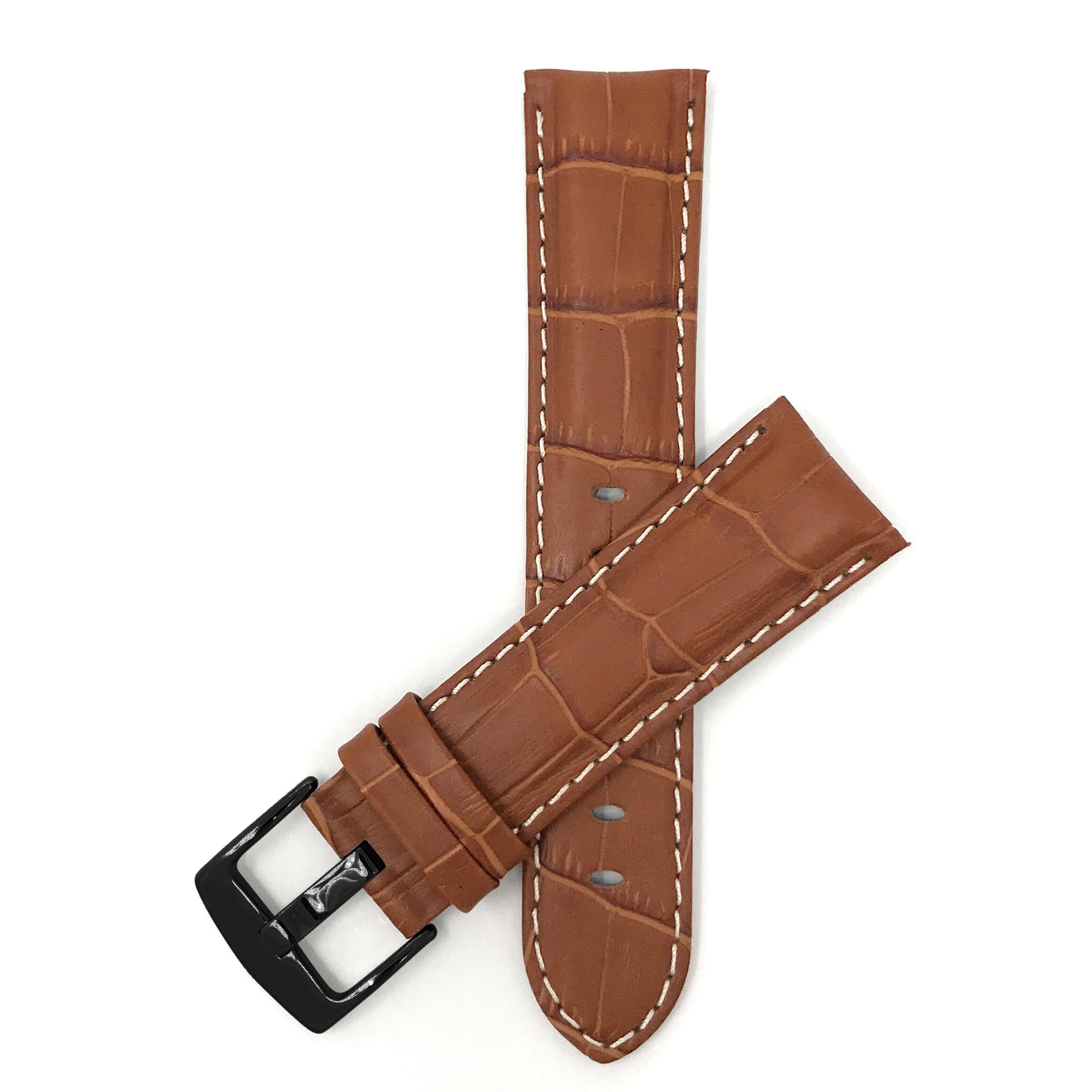 Bandini Leather Alligator Pattern Watch Band – 18mm 20mm 22mm 24mm 26mm