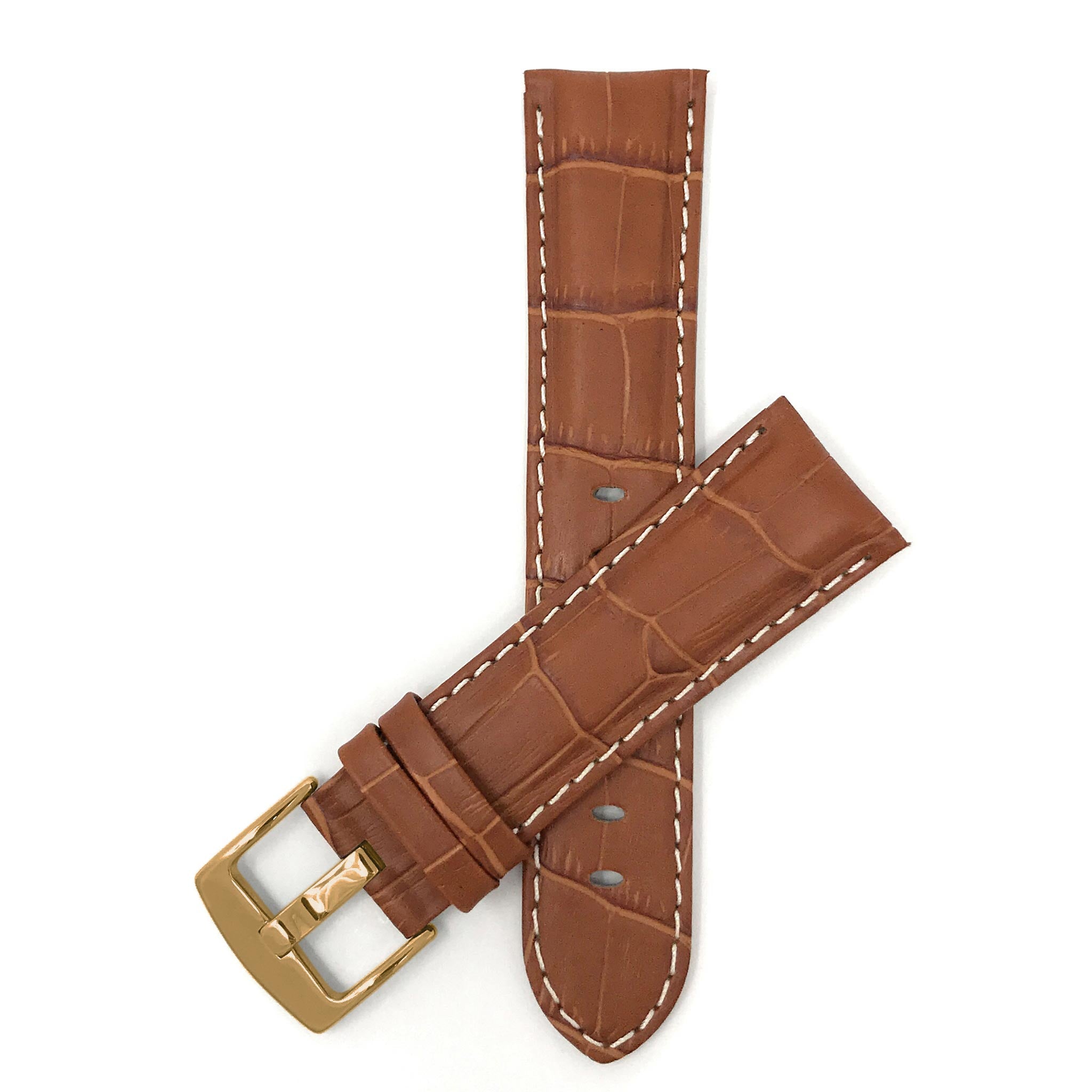 Bandini Leather Alligator Pattern Watch Band – 18mm 20mm 22mm 24mm 26mm
