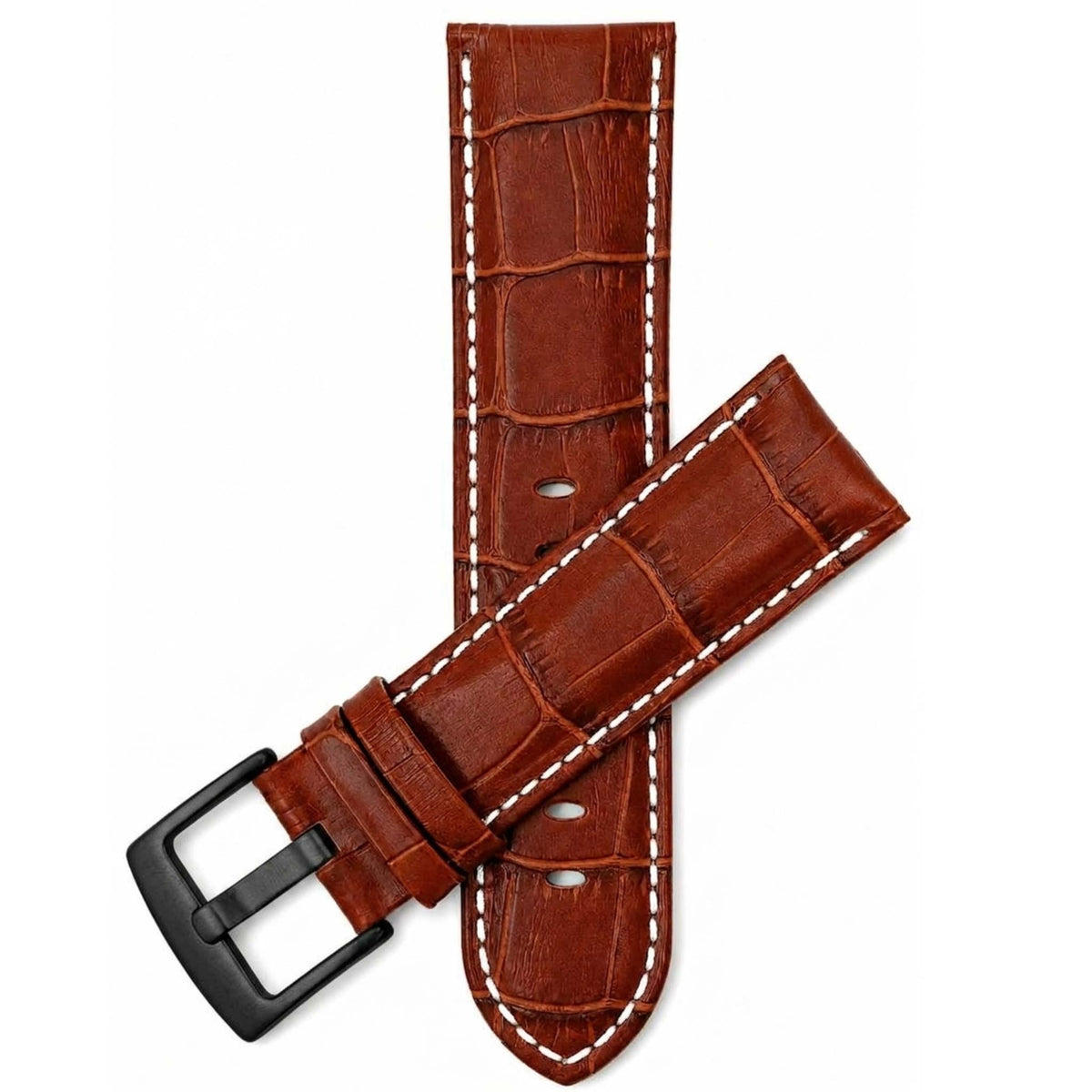 Bandini Leather Alligator Pattern Watch Band – 18mm 20mm 22mm 24mm 26mm