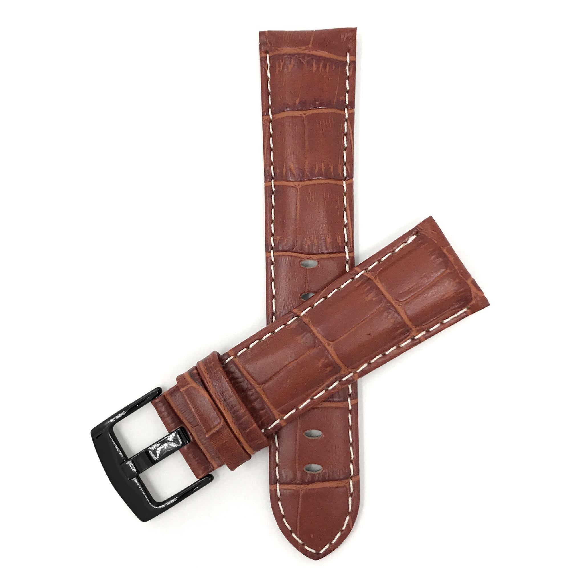 Bandini Leather Alligator Pattern Watch Band – 18mm 20mm 22mm 24mm 26mm