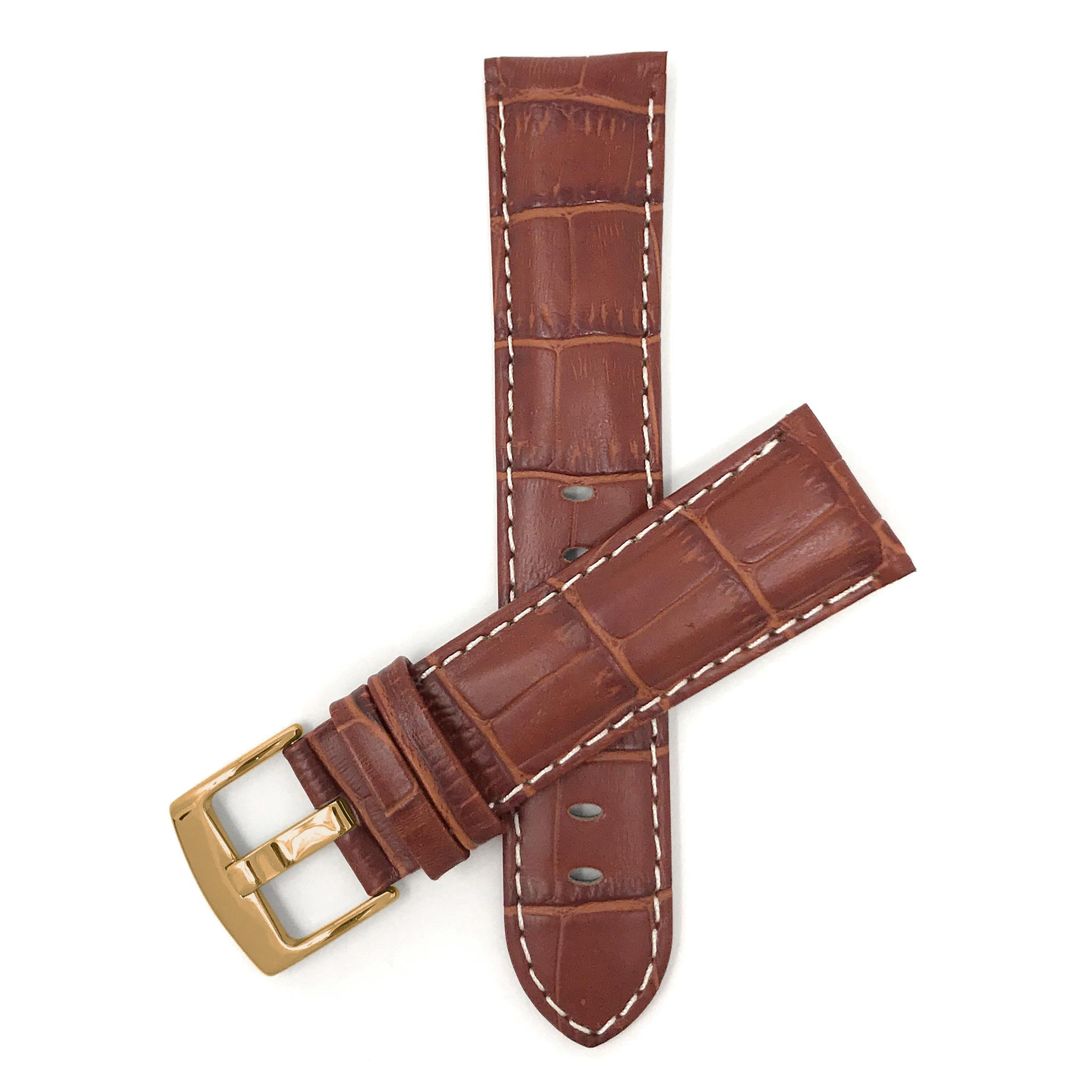 Bandini Leather Alligator Pattern Watch Band – 18mm 20mm 22mm 24mm 26mm