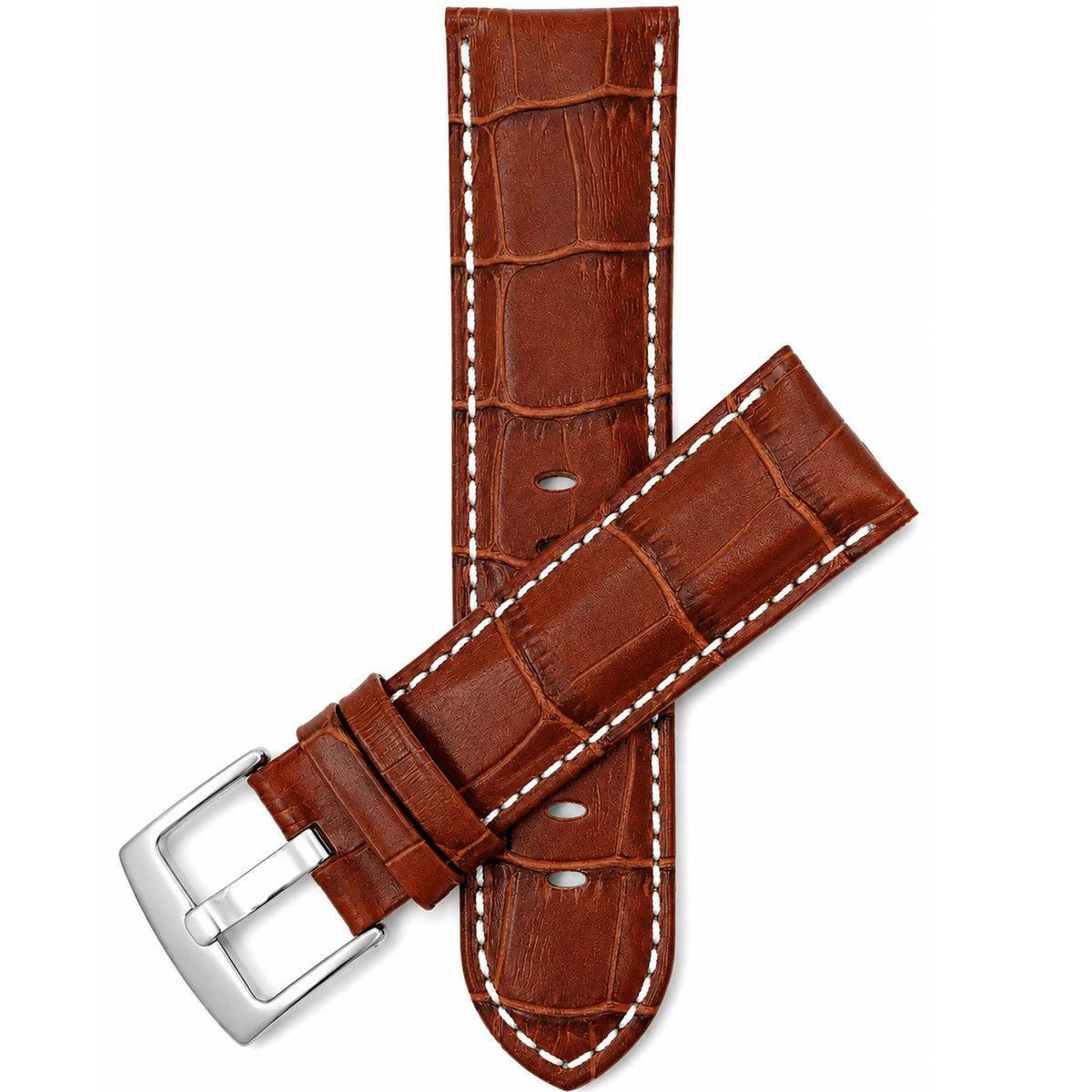 Bandini Leather Alligator Pattern Watch Band – 18mm 20mm 22mm 24mm 26mm