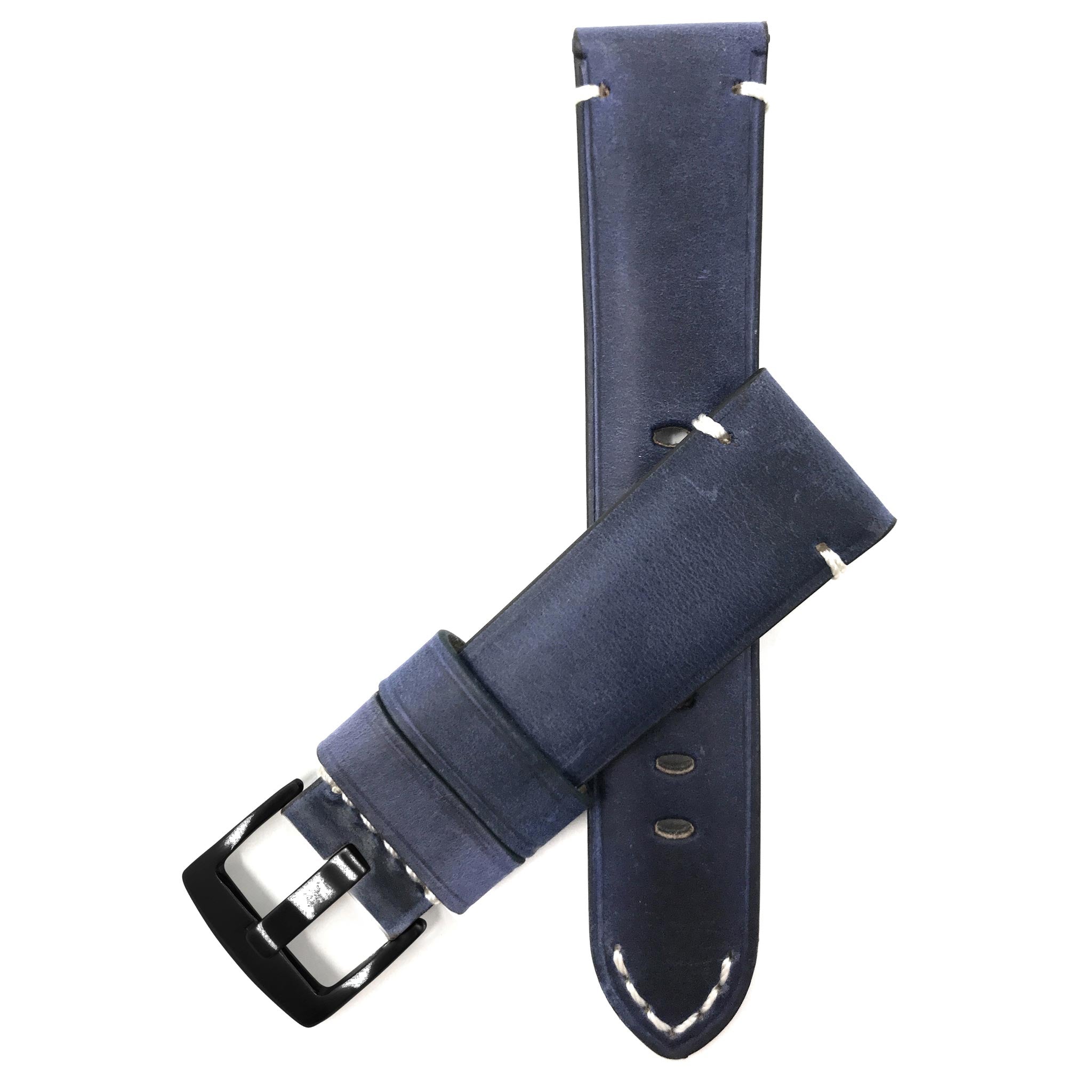 Bandini Mens Distressed Leather Watch Strap Band, 20mm to 24mm (Standard or Extra Long)