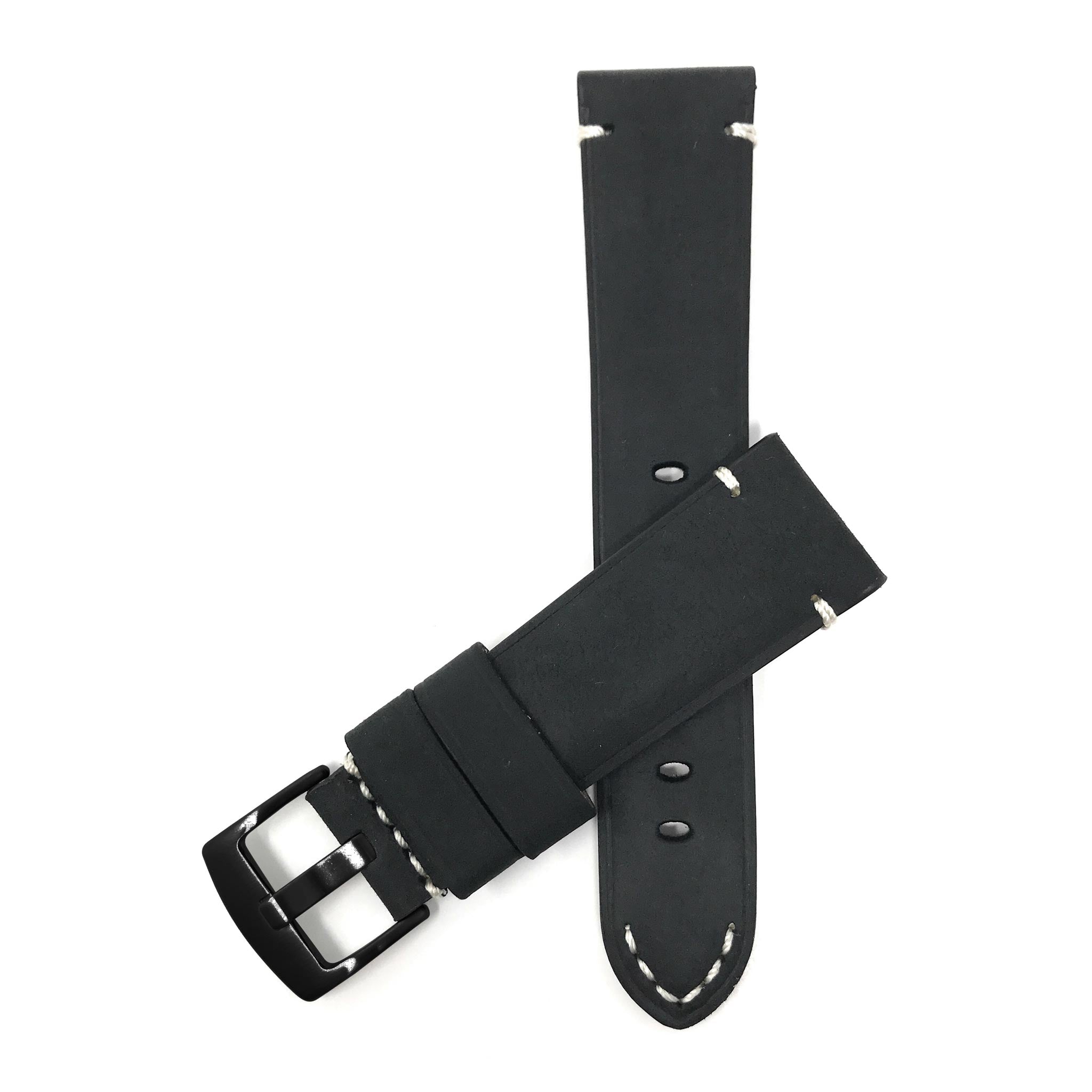 Bandini Mens Distressed Leather Watch Strap Band, 20mm to 24mm (Standard or Extra Long)