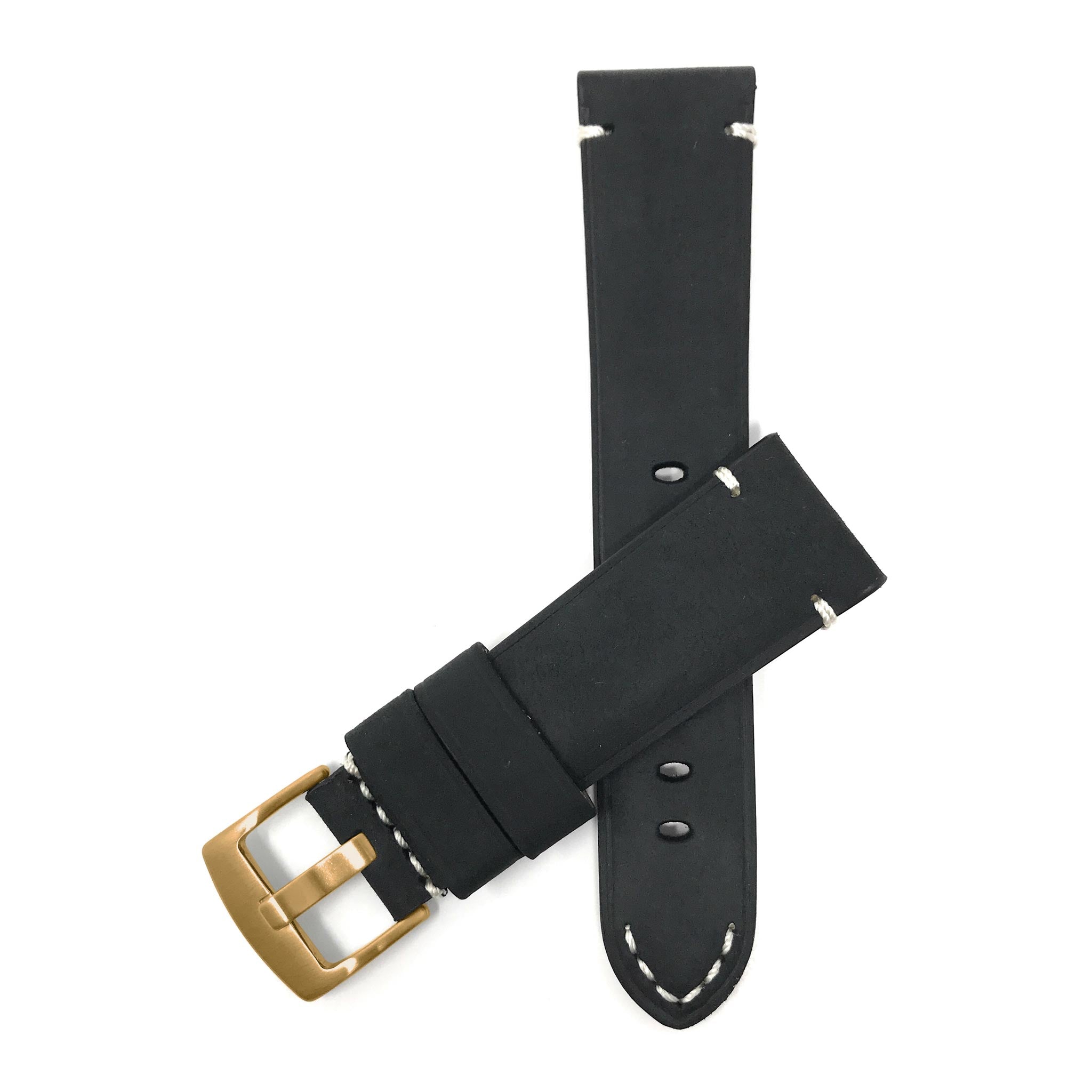 Bandini Mens Distressed Leather Watch Strap Band, 20mm to 24mm (Standard or Extra Long)