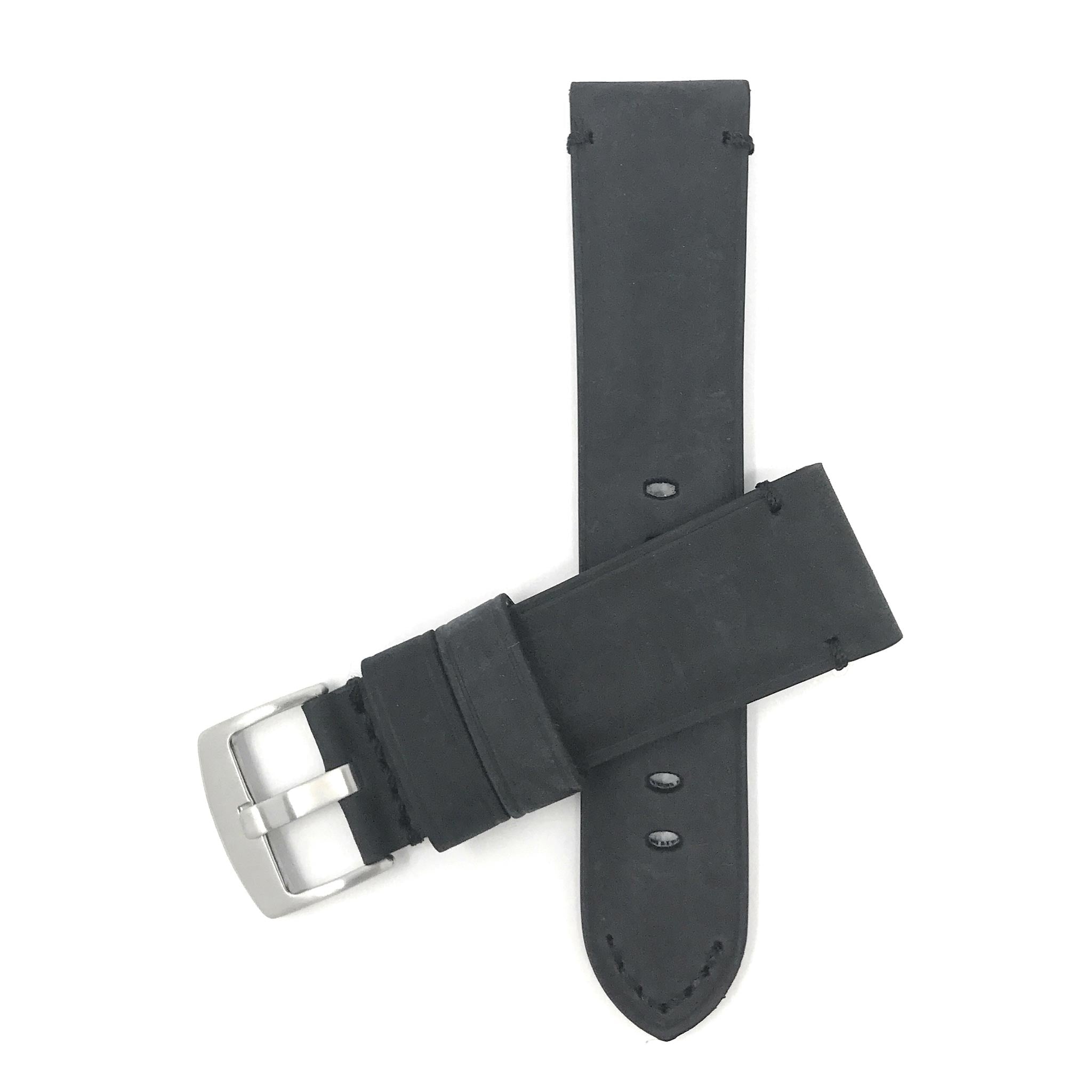 Bandini Mens Distressed Leather Watch Strap Band, 20mm to 24mm (Standard or Extra Long)