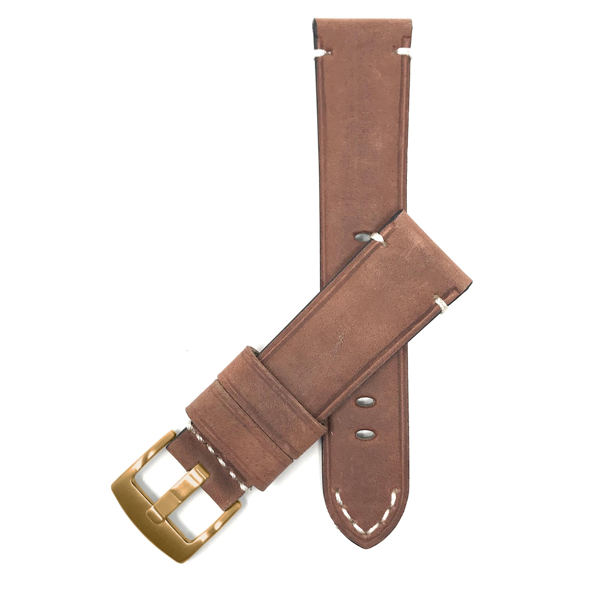 Bandini Mens Distressed Leather Watch Strap Band, 20mm to 24mm (Standard or Extra Long)