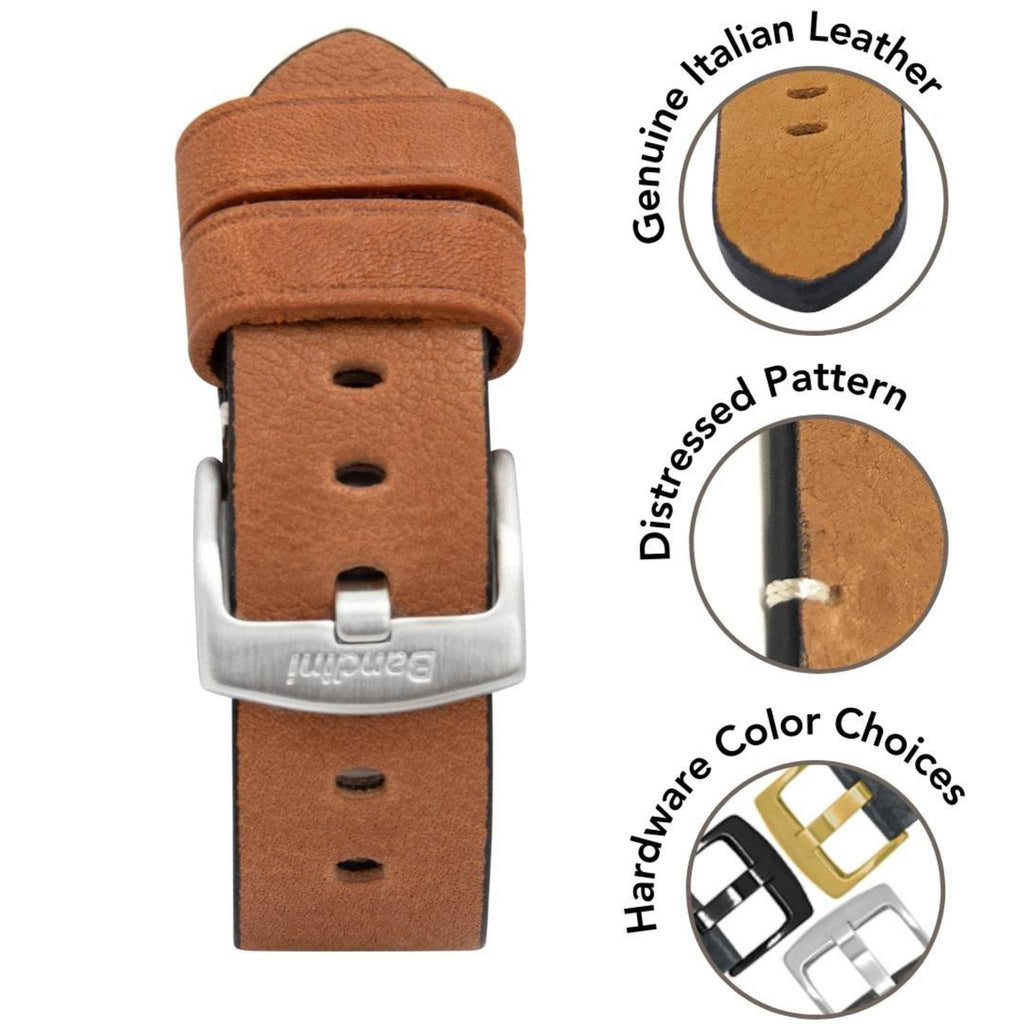 Bandini Mens Distressed Leather Watch Band for Apple Watch