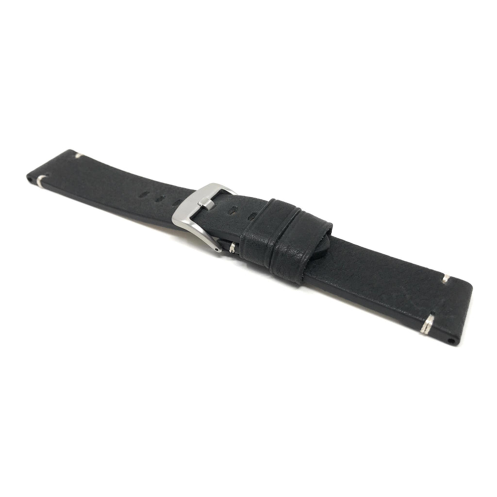 Bandini Mens Distressed Leather Watch Band Strap, Minimal Stitch - 20mm, 22mm, 24mm